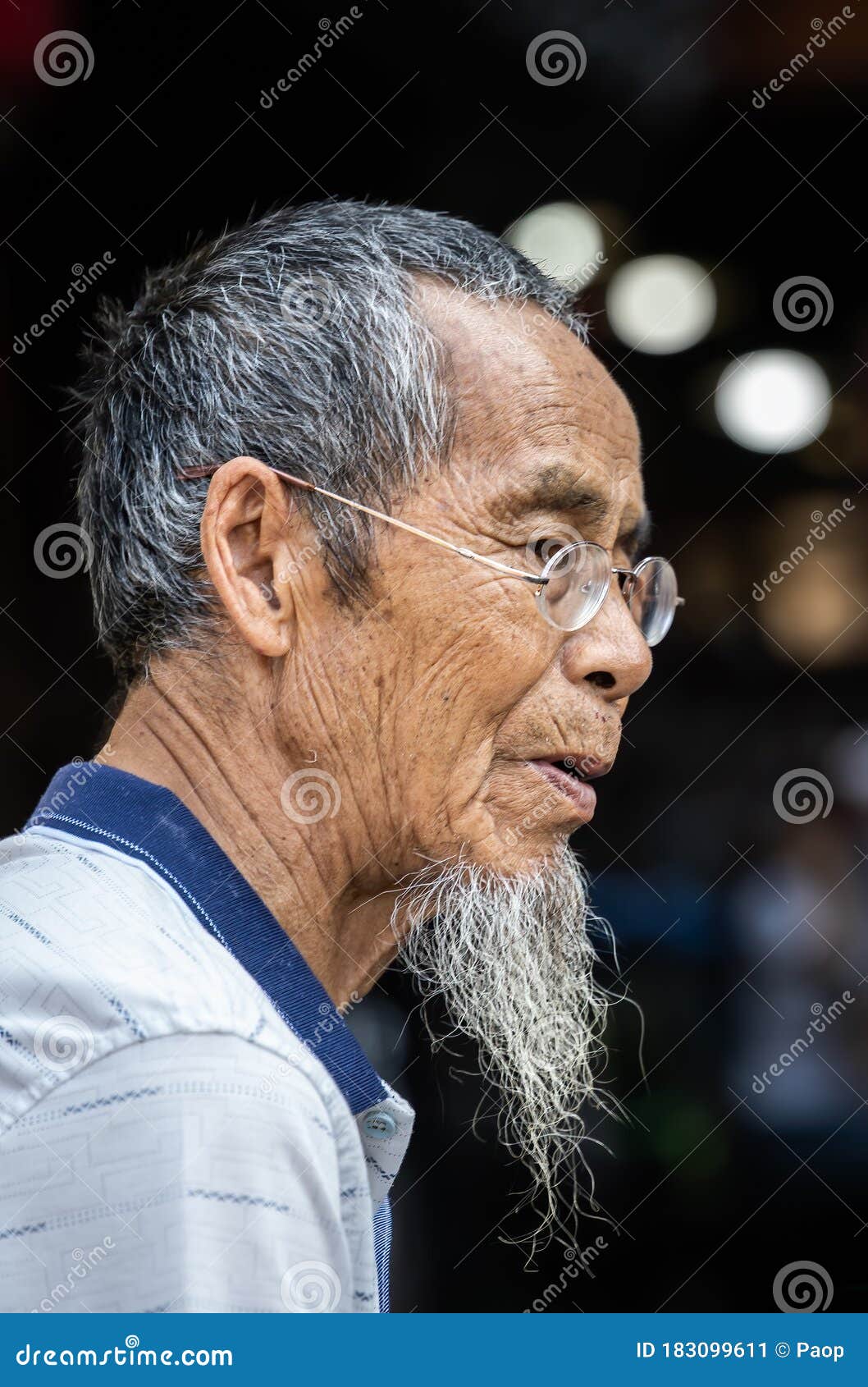 Portrait of an Old Chinese Man Editorial Photo - Image of grandfather,  look: 183099611