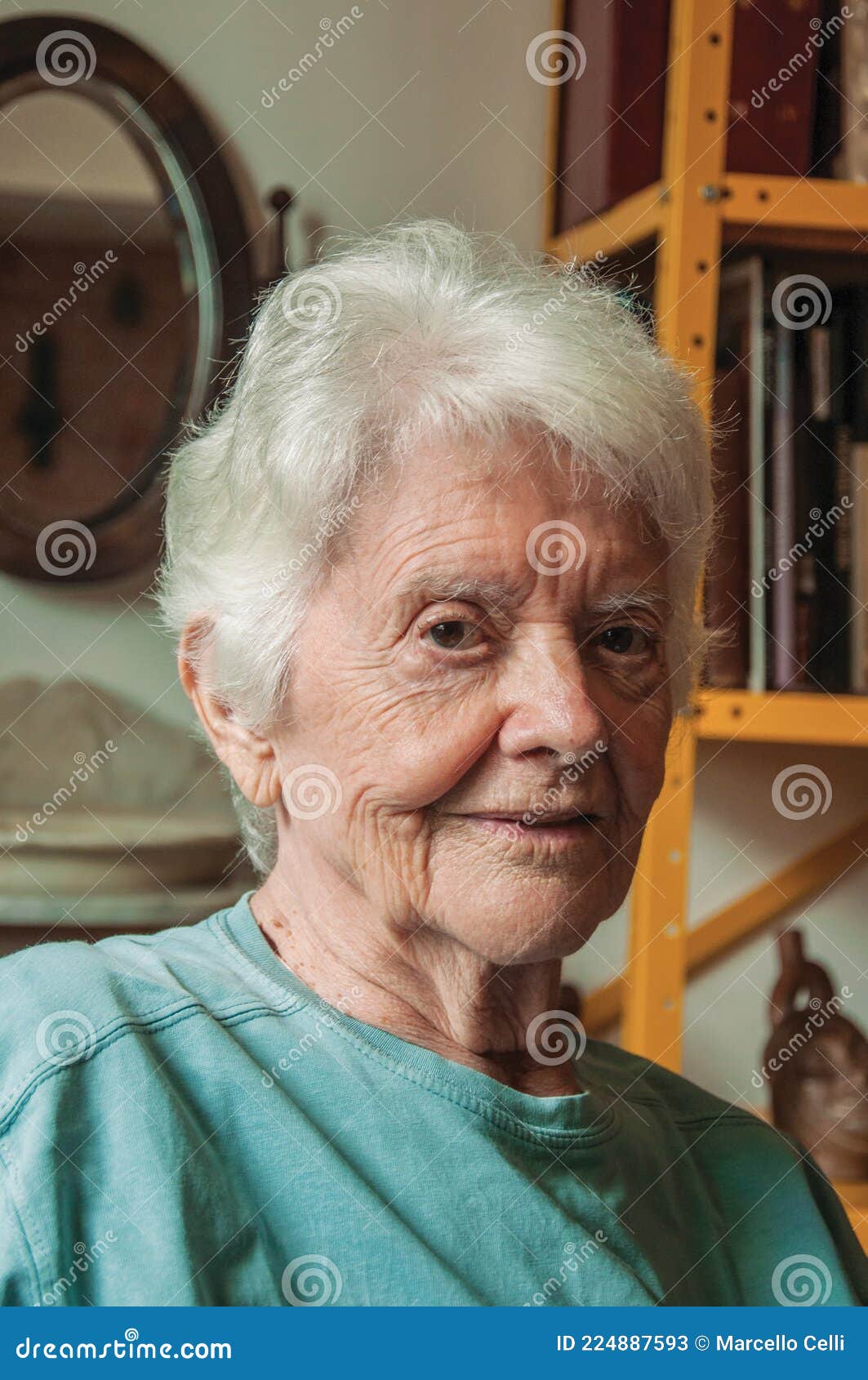 Portrait of Old Lady with White Hair Stock Image - Image of healthy, adult:  224887593