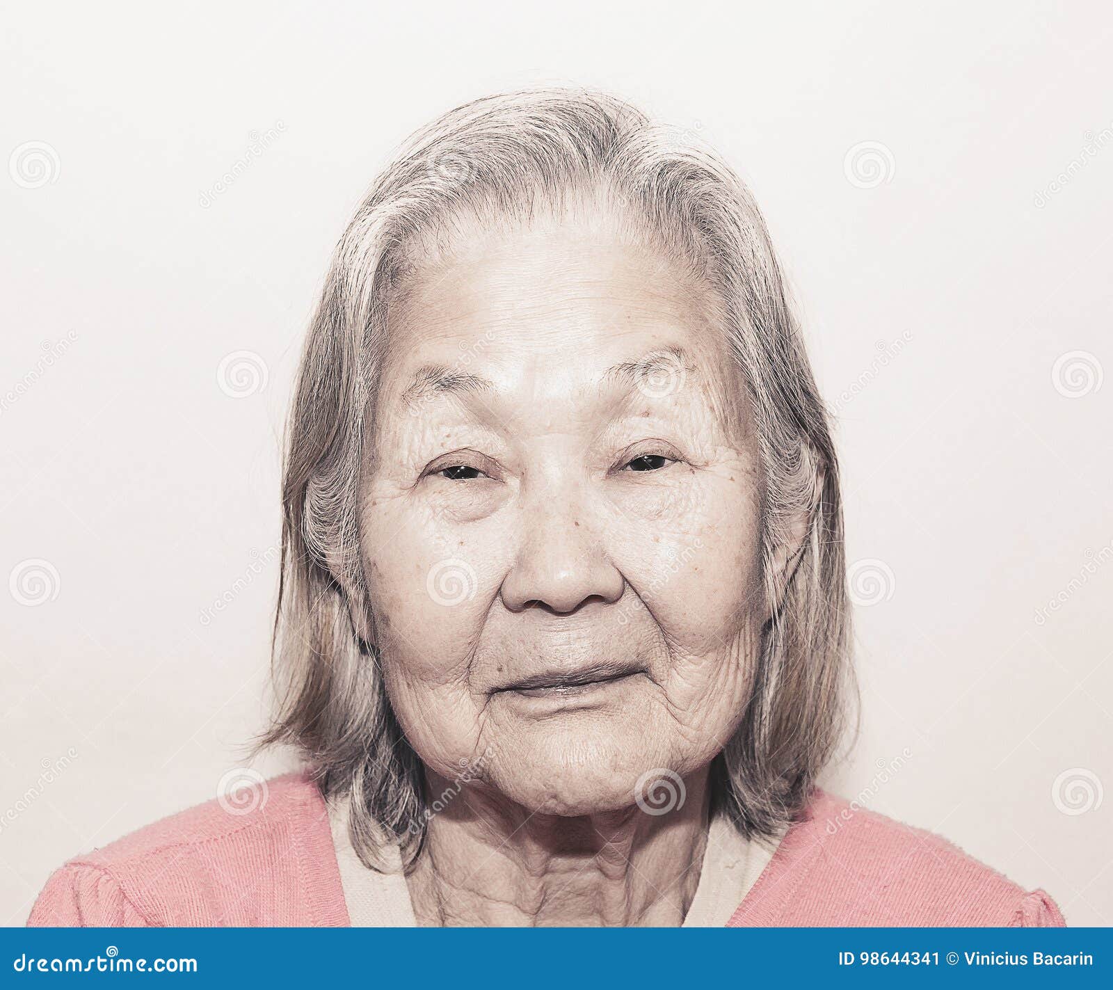Portrait of a Old Woman with White Hair Stock Image - Image of japanese,  woman: 98644341