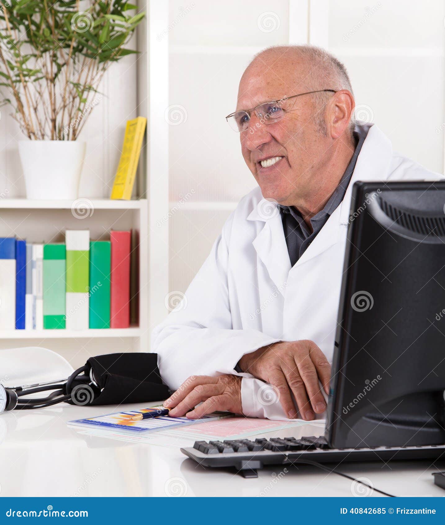 Portrait Older Doctor with Experience Smiling. Stock Image - Image of ...