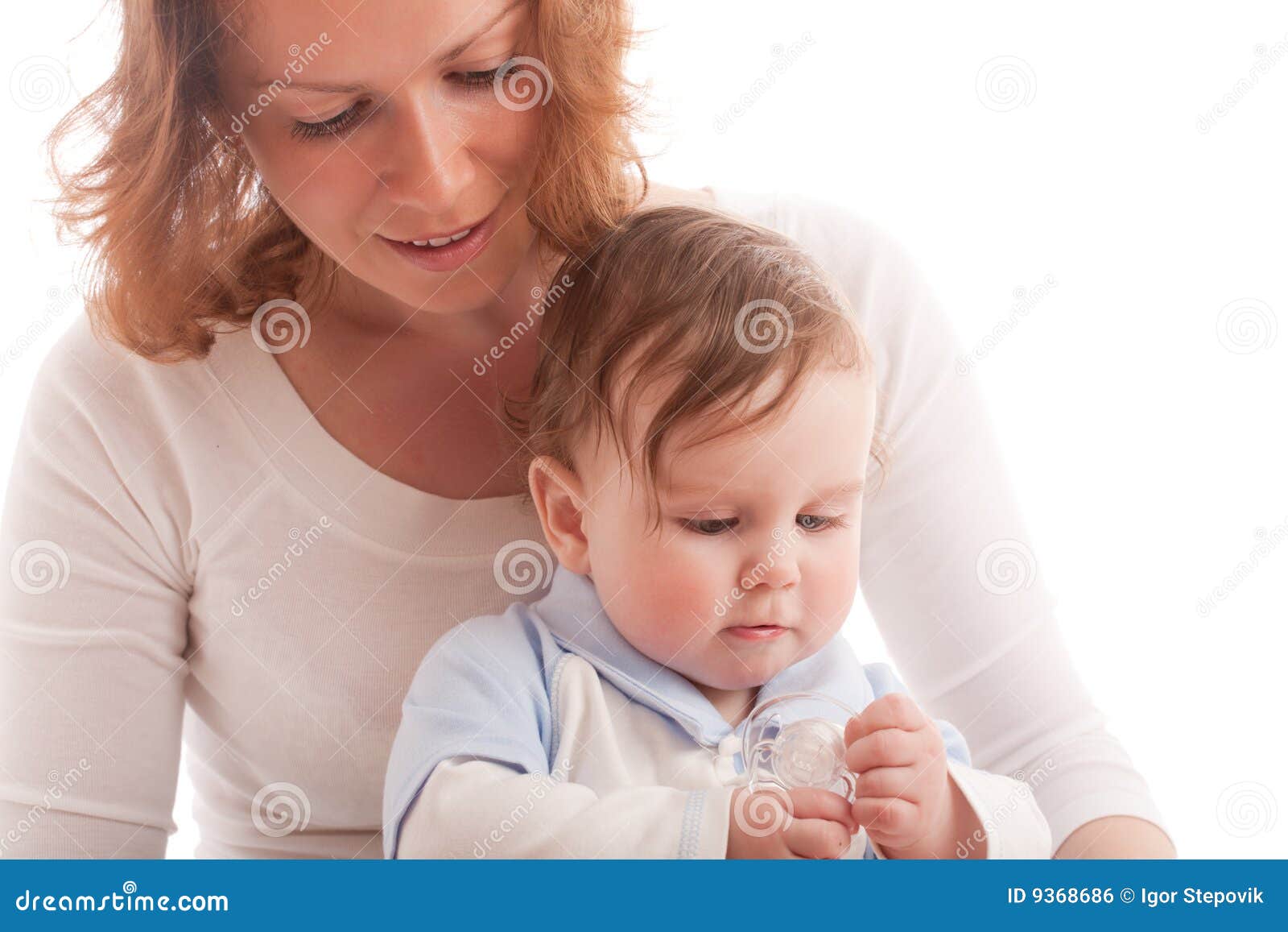 portrait of parenting mother with baby boy