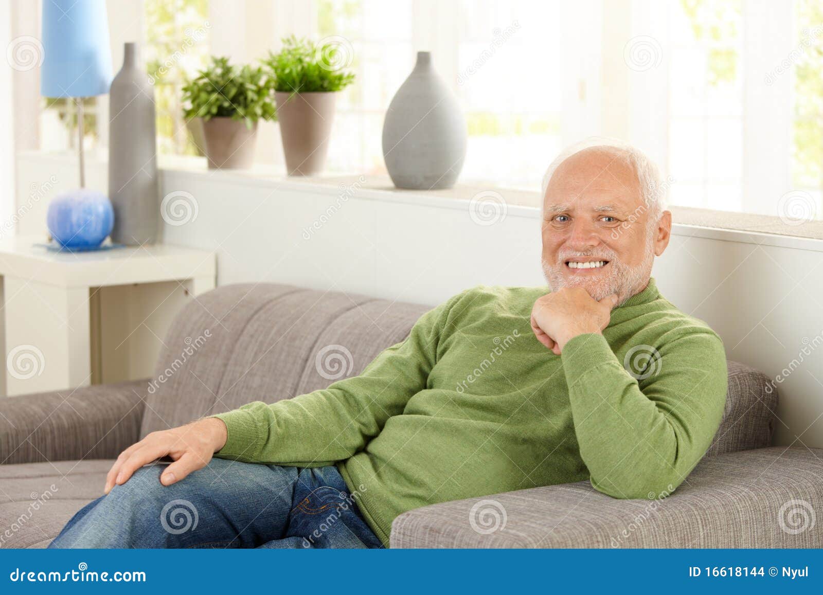 portrait of pensioner on couch