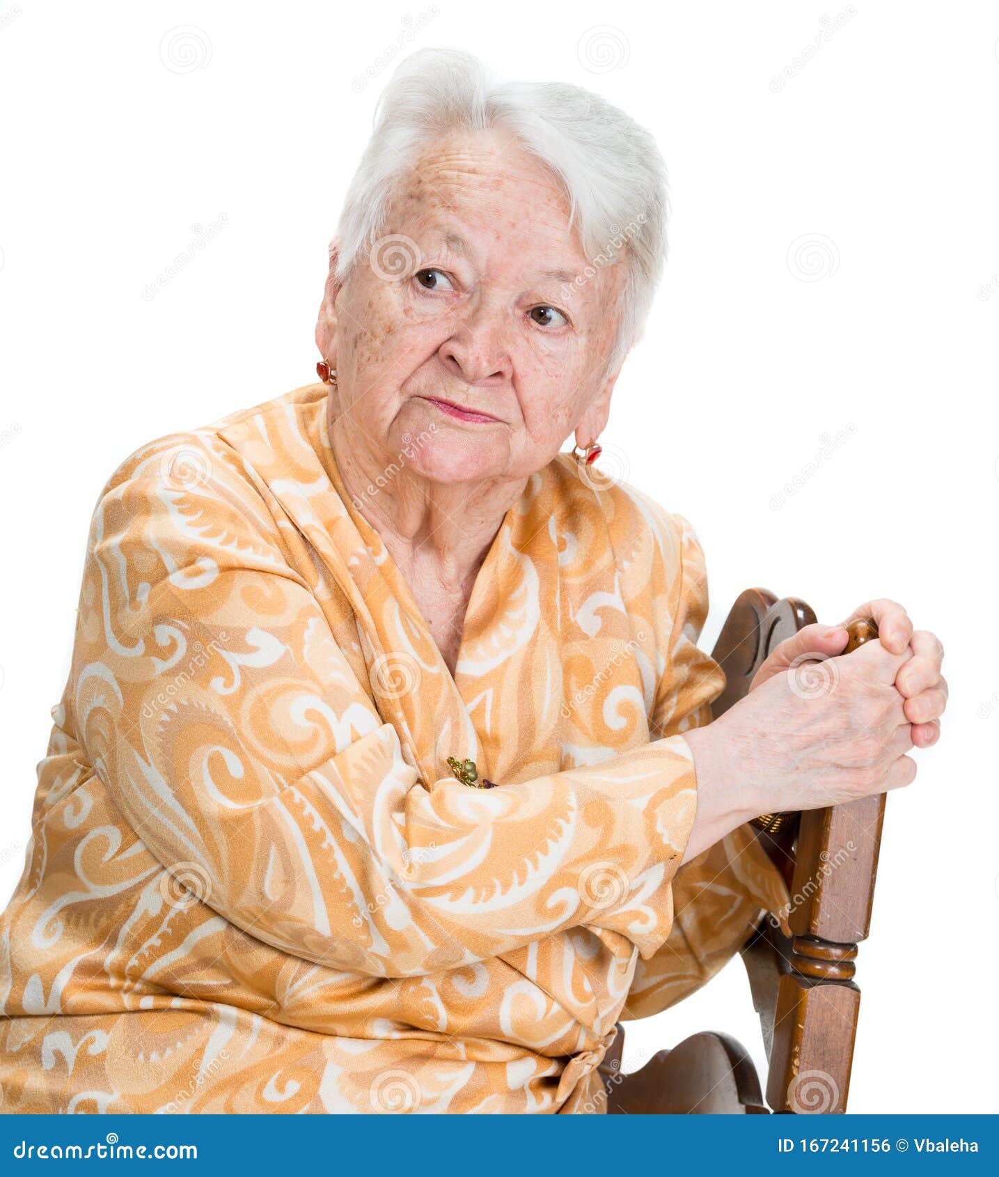 Portrait Of Pensive Old Woman Posing In Studio Stock Photo Image Of
