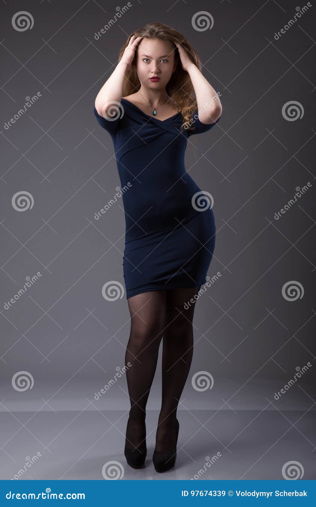 black dress curvy figure