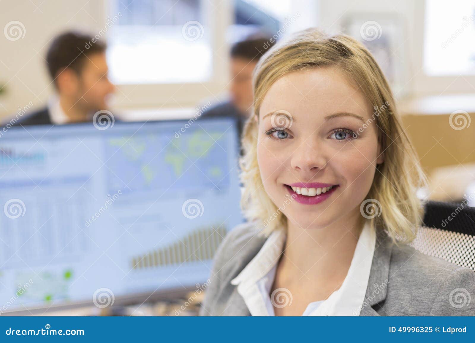 Portrait of Pretty Businesswoman in Modern Office. Looking Camera Stock ...