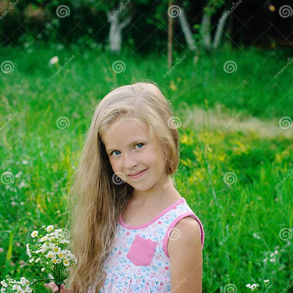 Portrait Of A Pretty 8 Year Old Girl Stock Photo Image Of Beauty