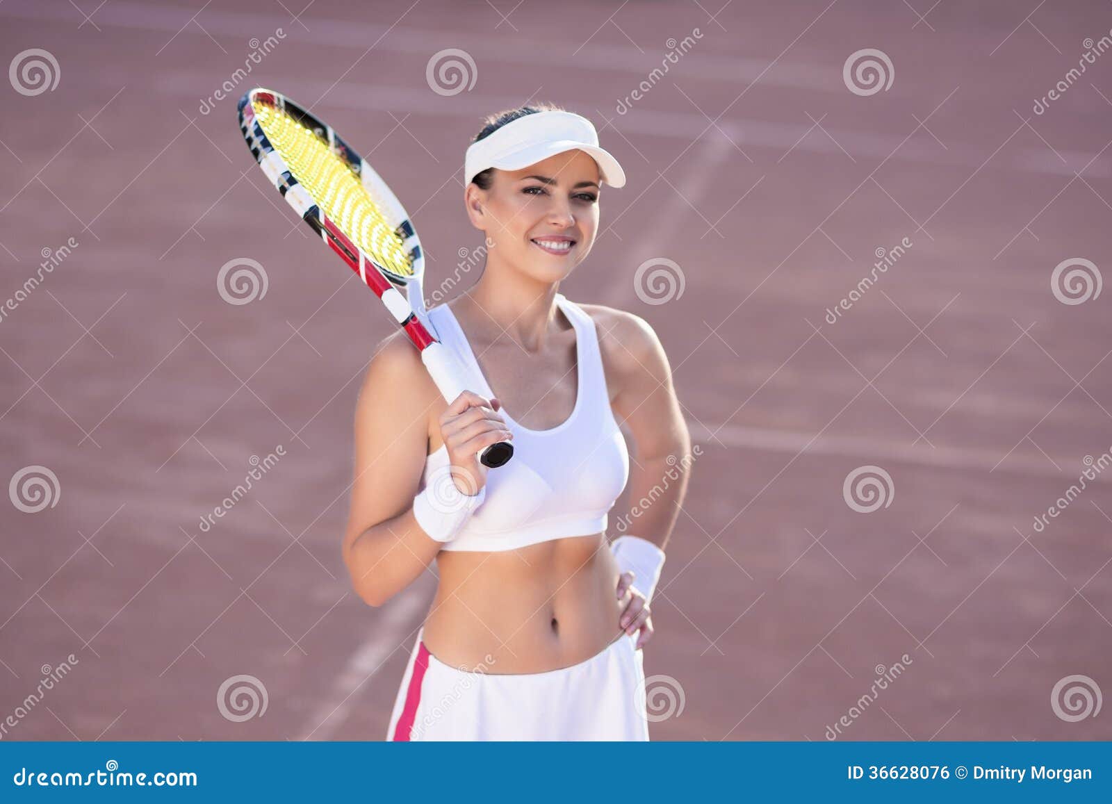 Portrait Of Professional Female Tennis Player Wearing