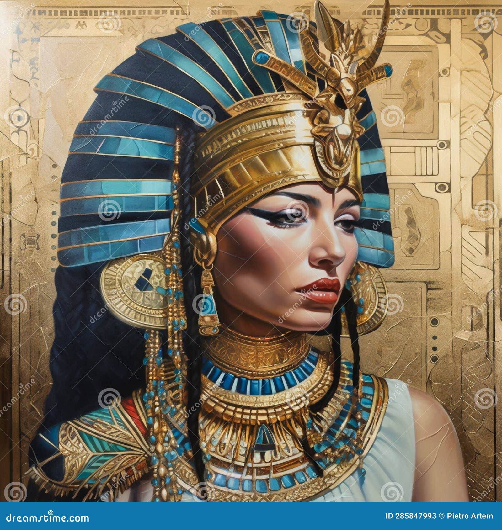 Portrait of Queen Cleopatra. Generative AI Stock Illustration ...