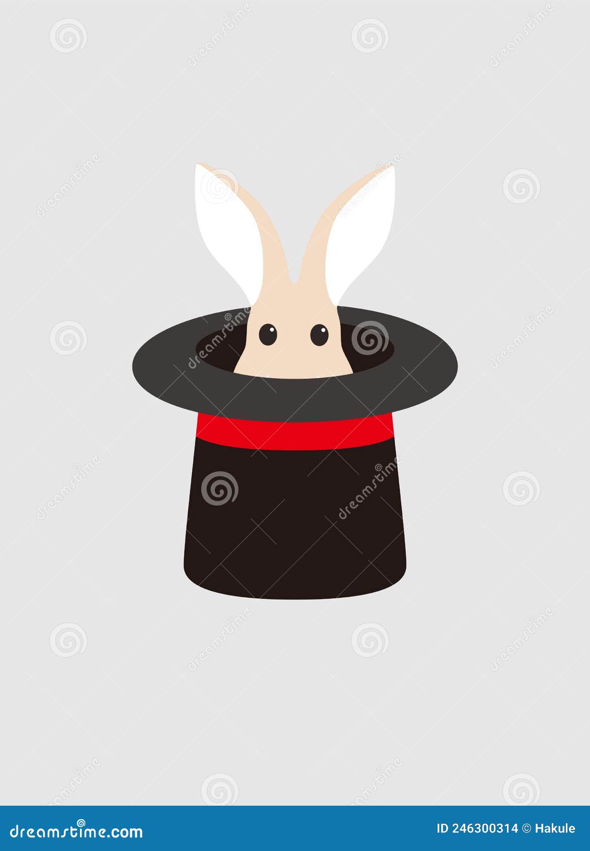 portrait of rabbit, sitting on the hat, watching, cool style