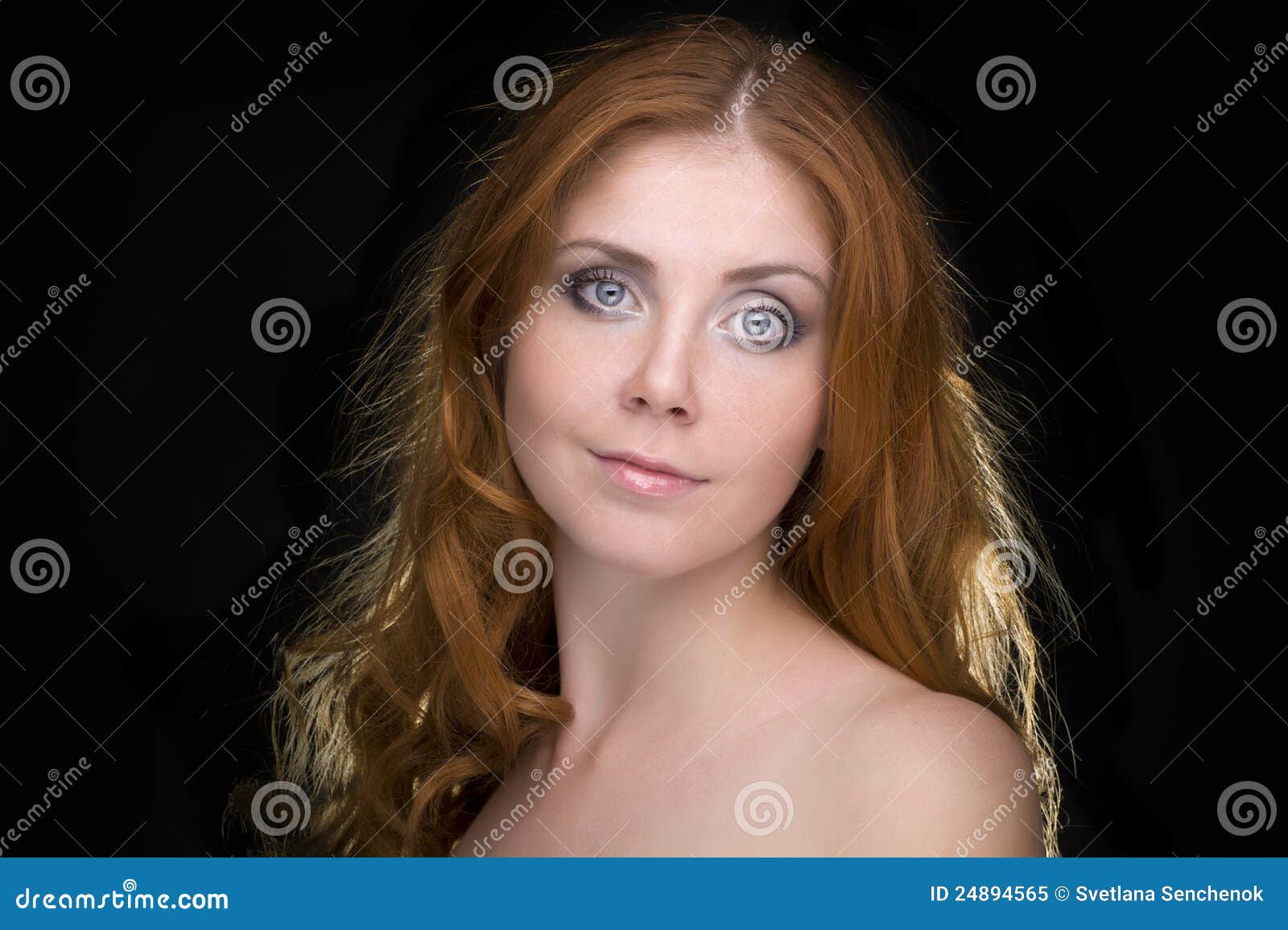 portrait of a redhead female model