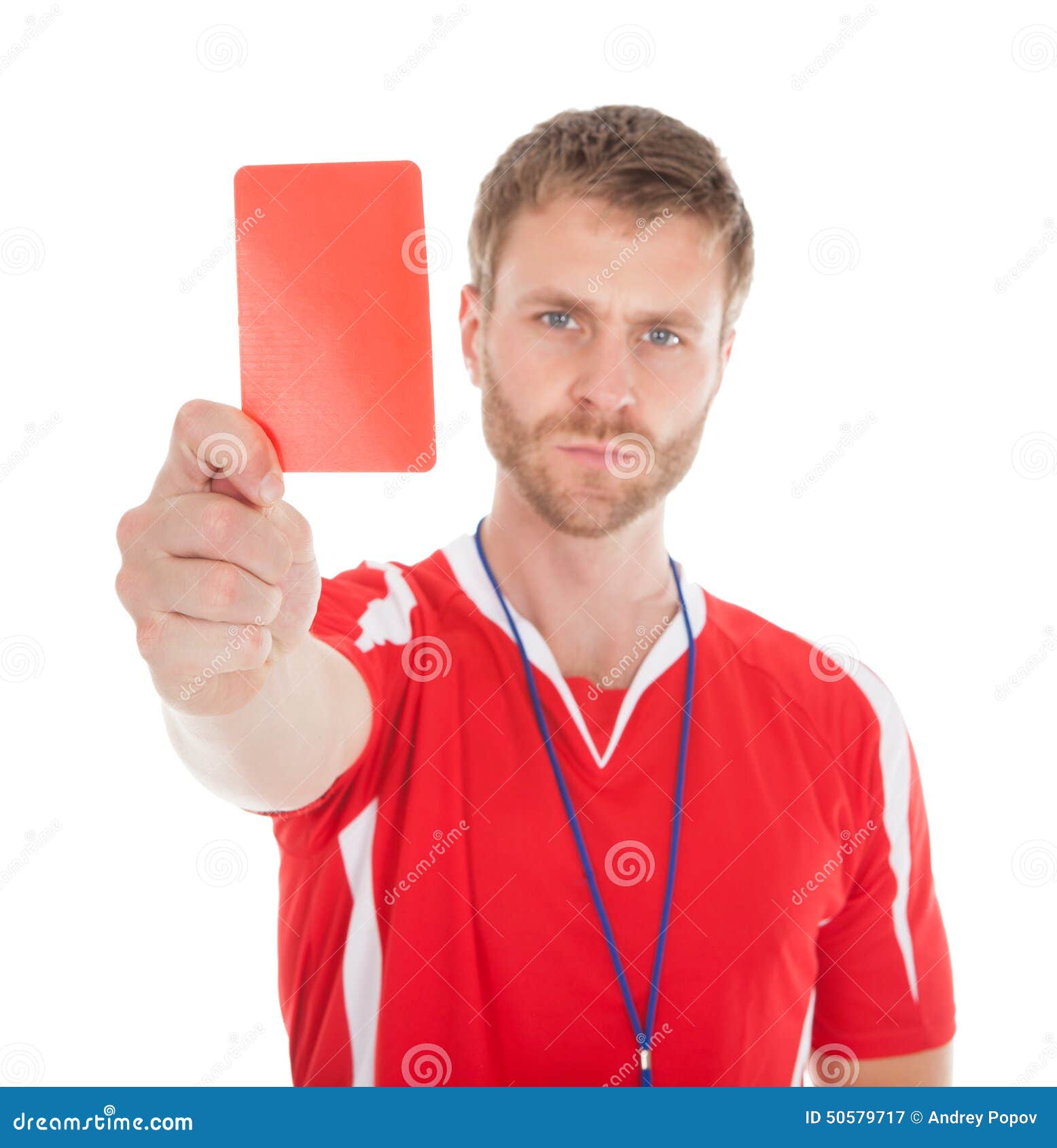 Portrait of Referee Showing Red Card Stock Image - Image of background,  person: 50579717
