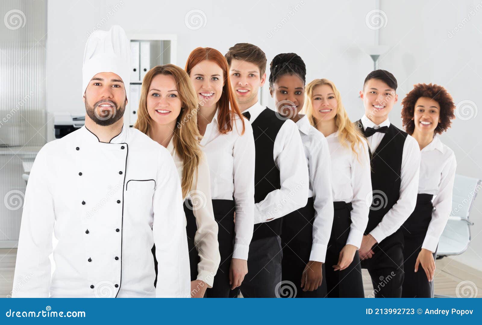 multi ethnic restaurant staff
