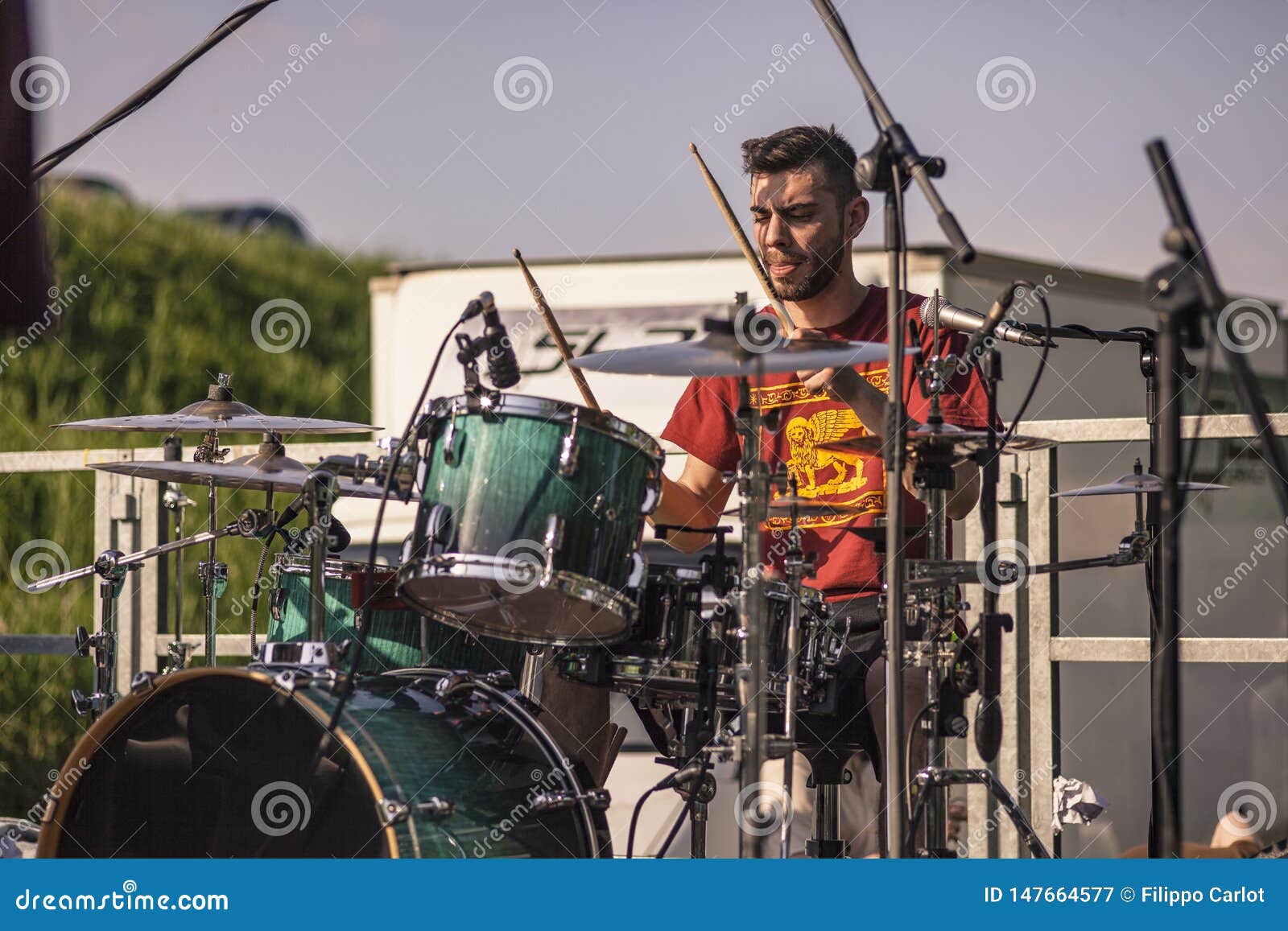 Portrait of a Rock Drummer 2 Stock Image - Image of performance, male ...