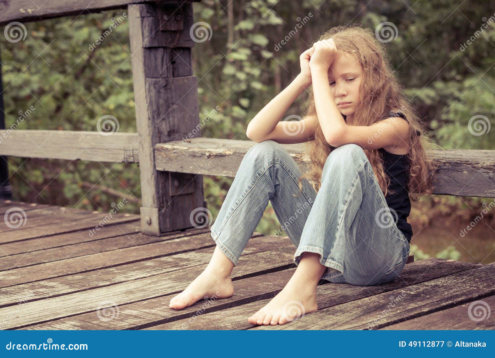 Portrait Of Sad Blond Teen Girl Stock Photo - Image: 49112877