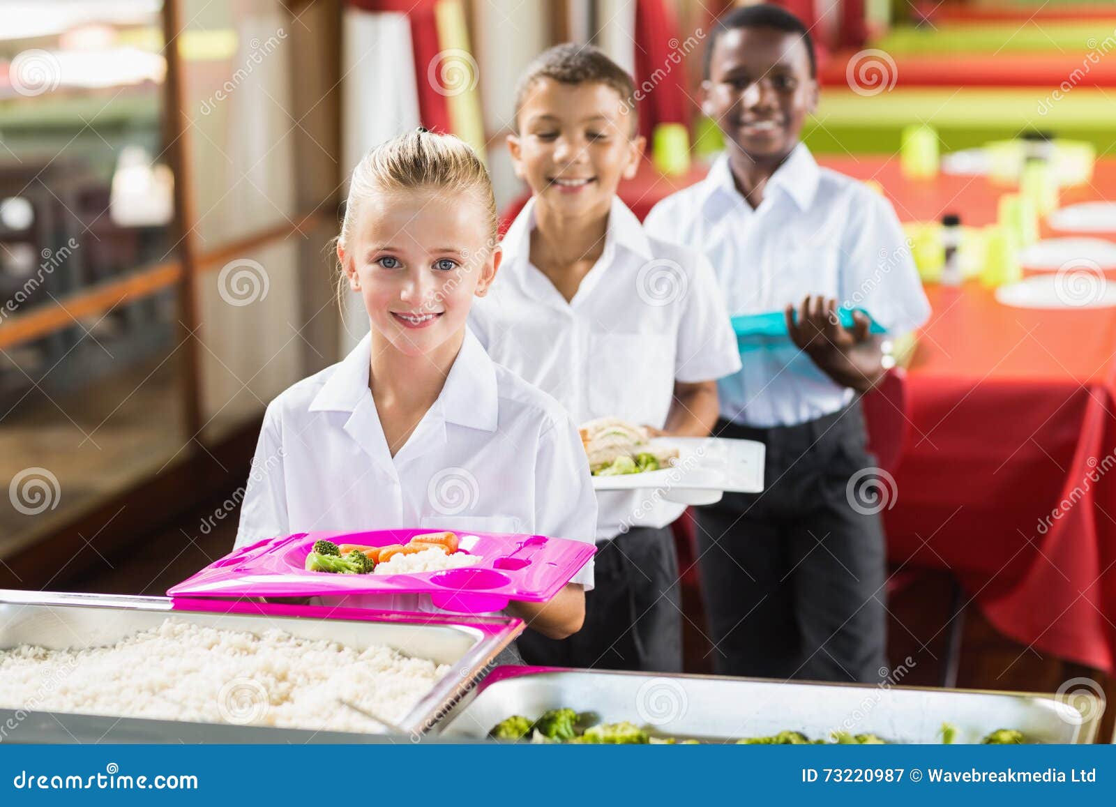 Portrait of School Kids Having Lunch during Break Time Stock Image
