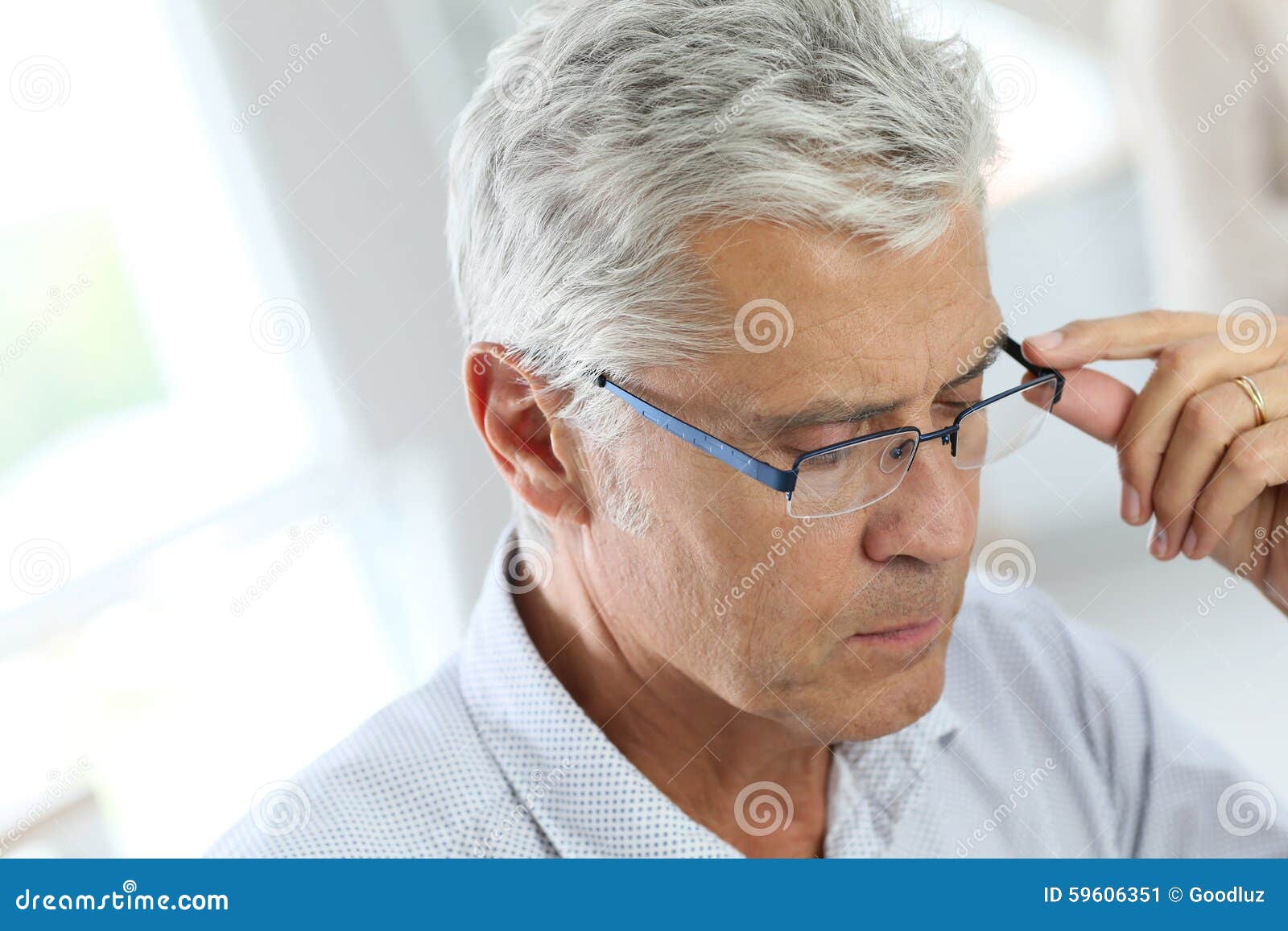 Portrait Of Senior Man With Grey Hair Stock Image Image