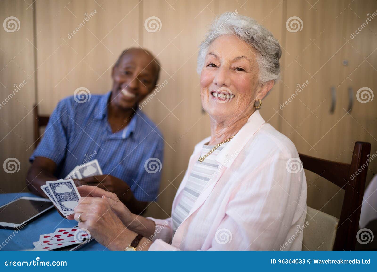 The Senior adult friend assured Senior adult friend