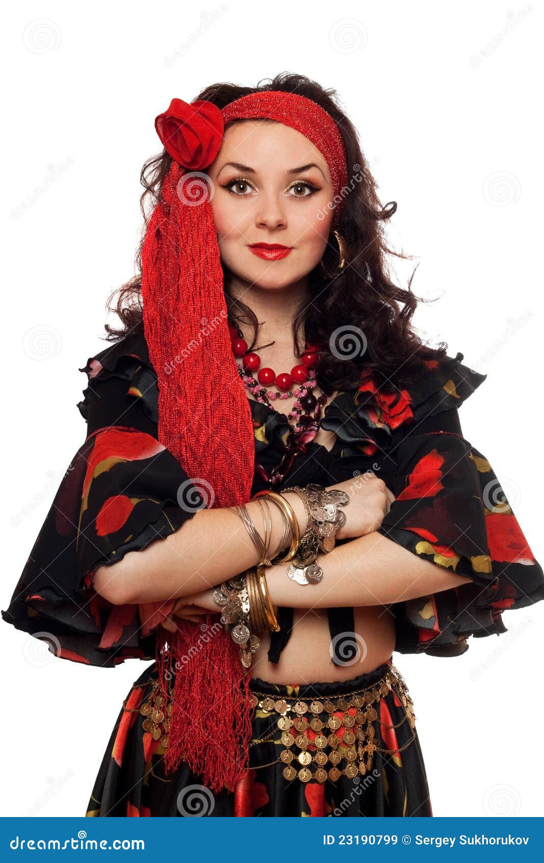 Portrait Of Sensual Gypsy Woman. Isolated Royalty Free Stock Images ...