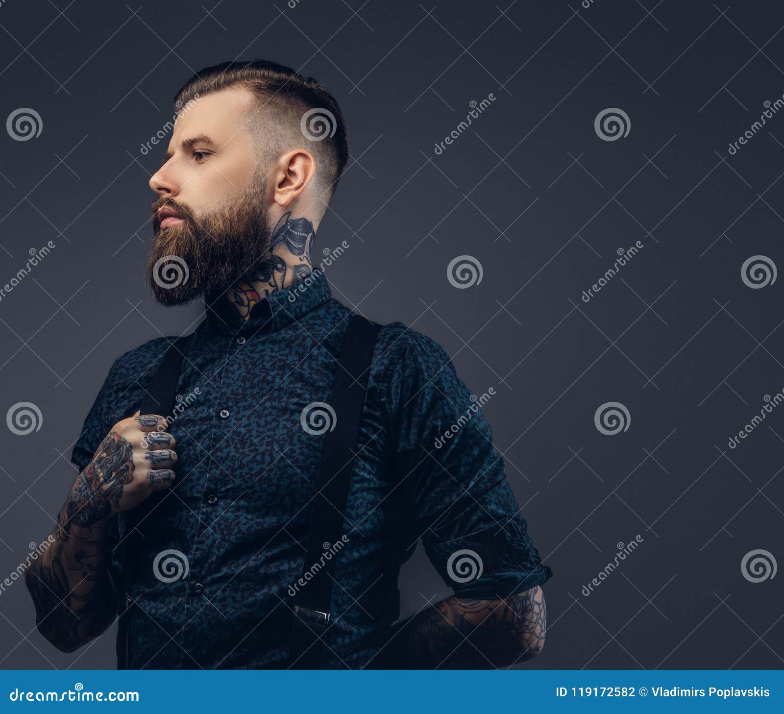 Portrait of a Serious Handsome Old-fashioned Hipster in Shirt and ...