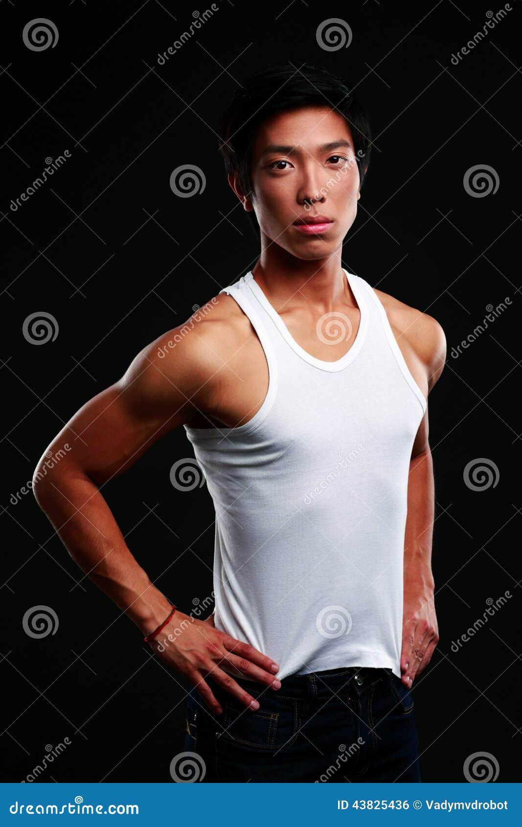 Portrait of a Serious Muscular Asian Man Stock Photo - Image of macho ...