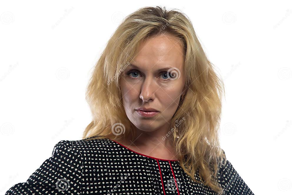 Serious Blonde Woman with Straight Hair - wide 4