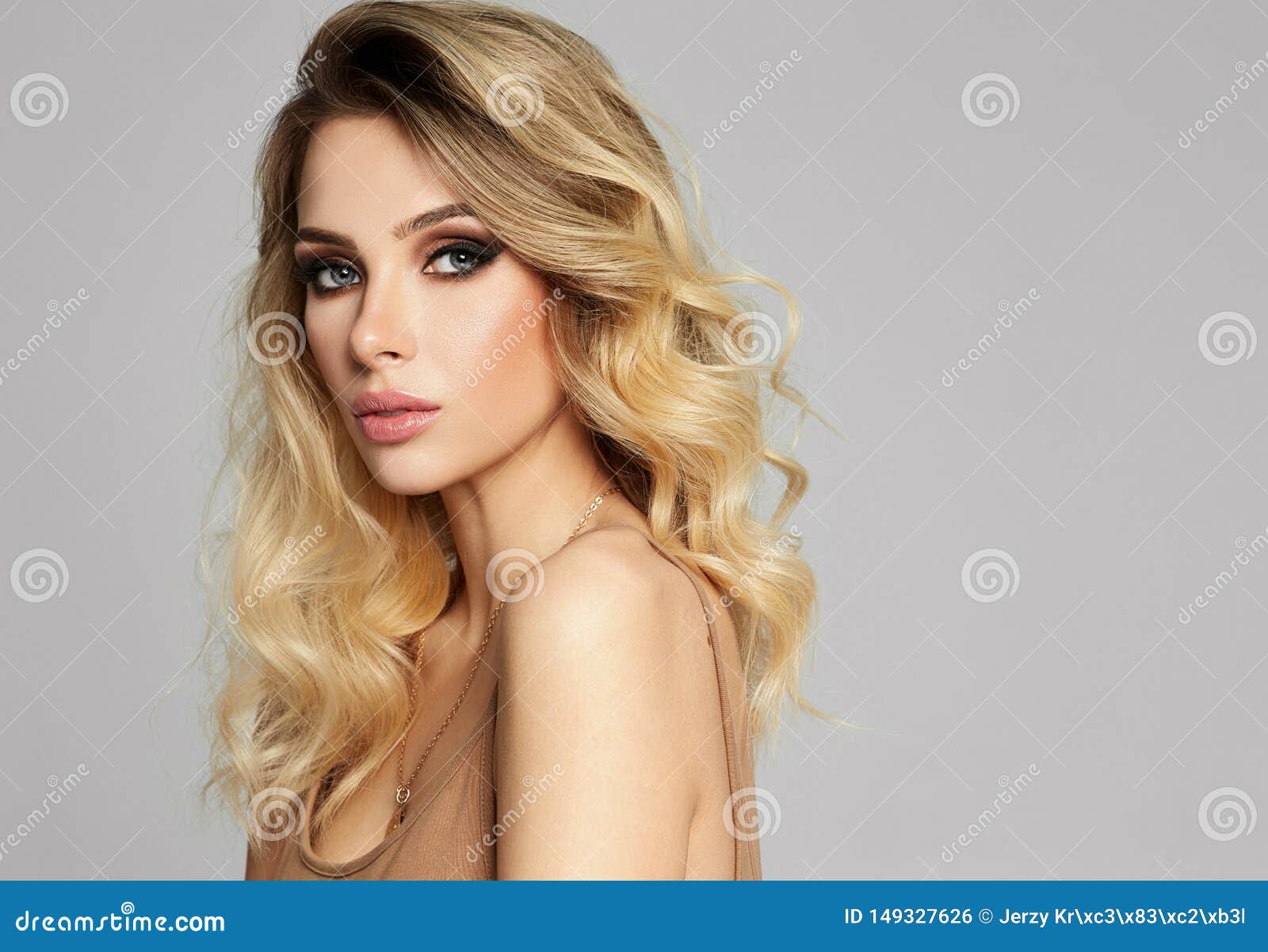 Portrait of Blonde Woman with Copy Space Stock Photo - Image of elegant ...