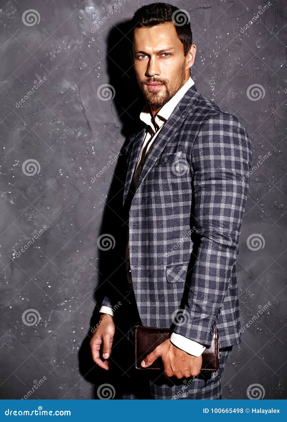 Handsome Fashion Male Model Man Dressed in Elegant Suit Stock Photo ...