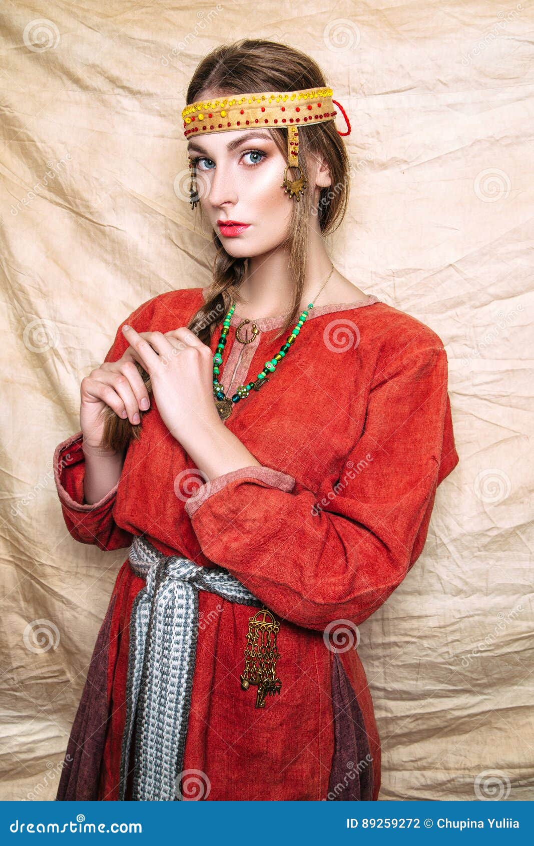 Portrait of Slavic Women from the Past. National Vintage Clothing Stock ...