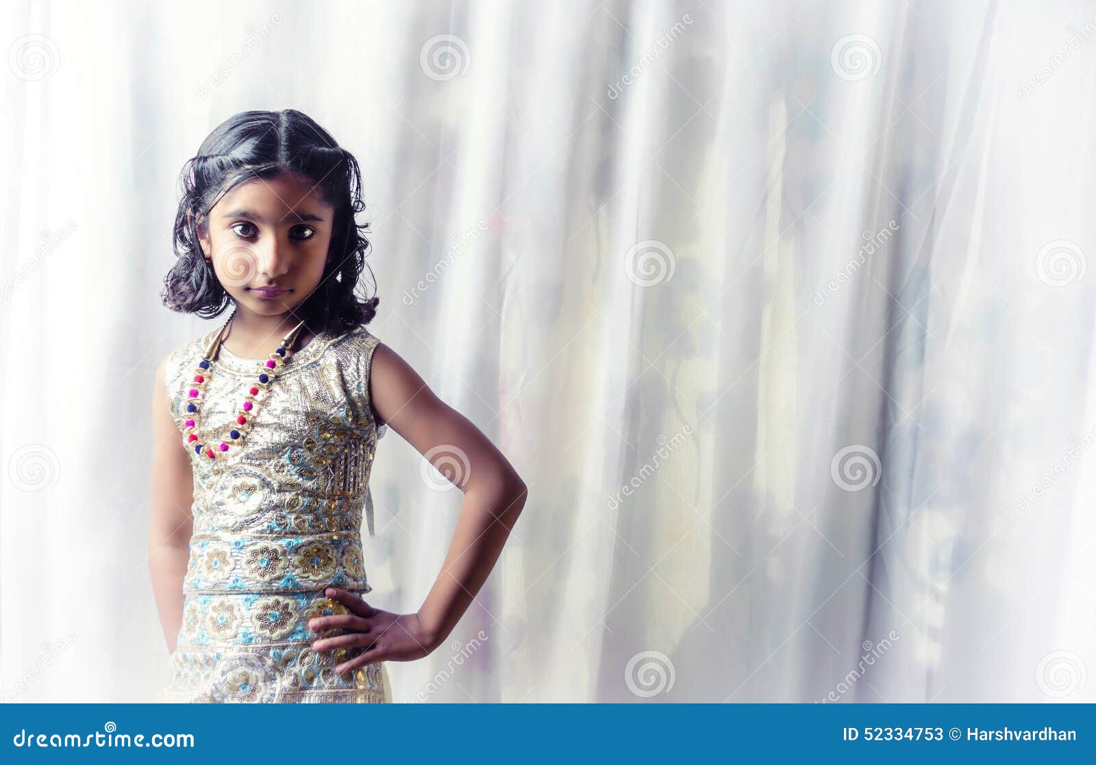 portrait of small girl child stock image - image of instudio