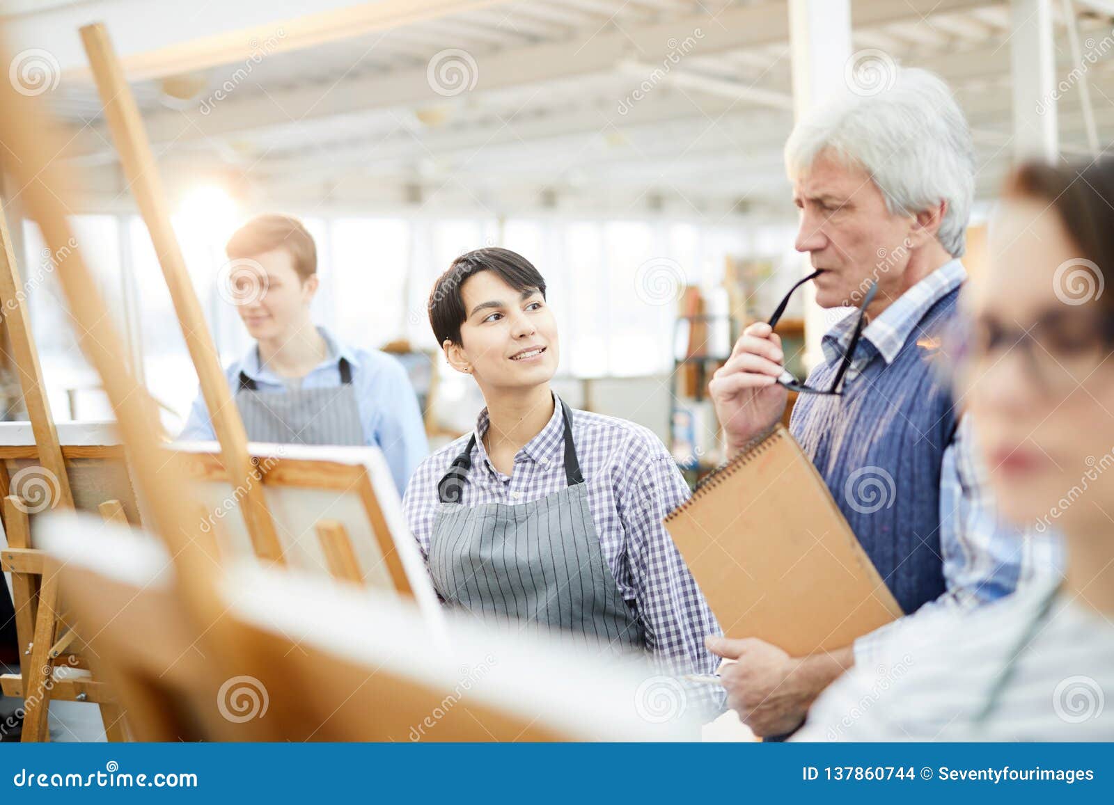 Female Student in Art Class Stock Photo Image of modern, senior