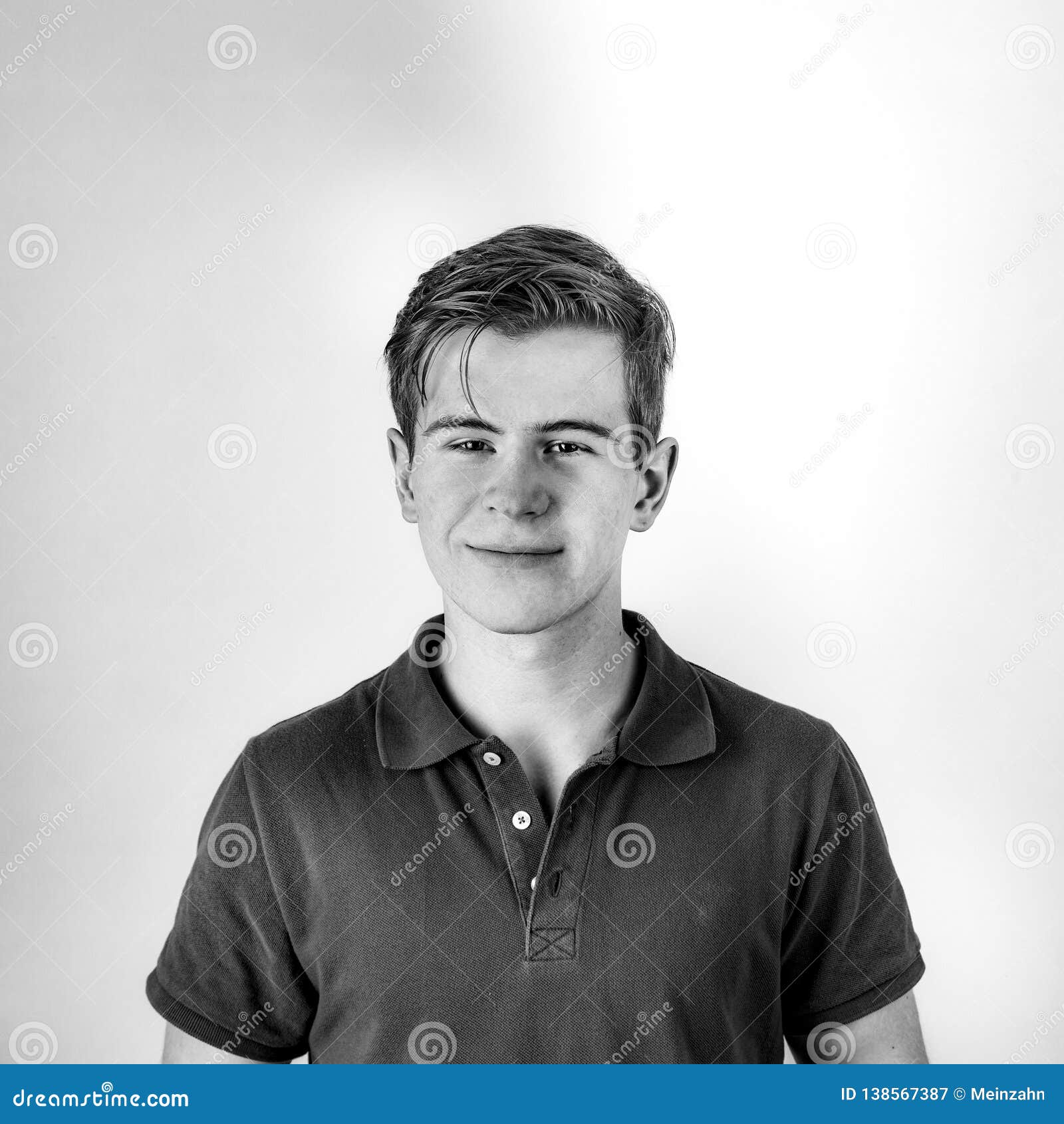 Smiling Boy in Shirt with Red Hair Stock Image - Image of black ...