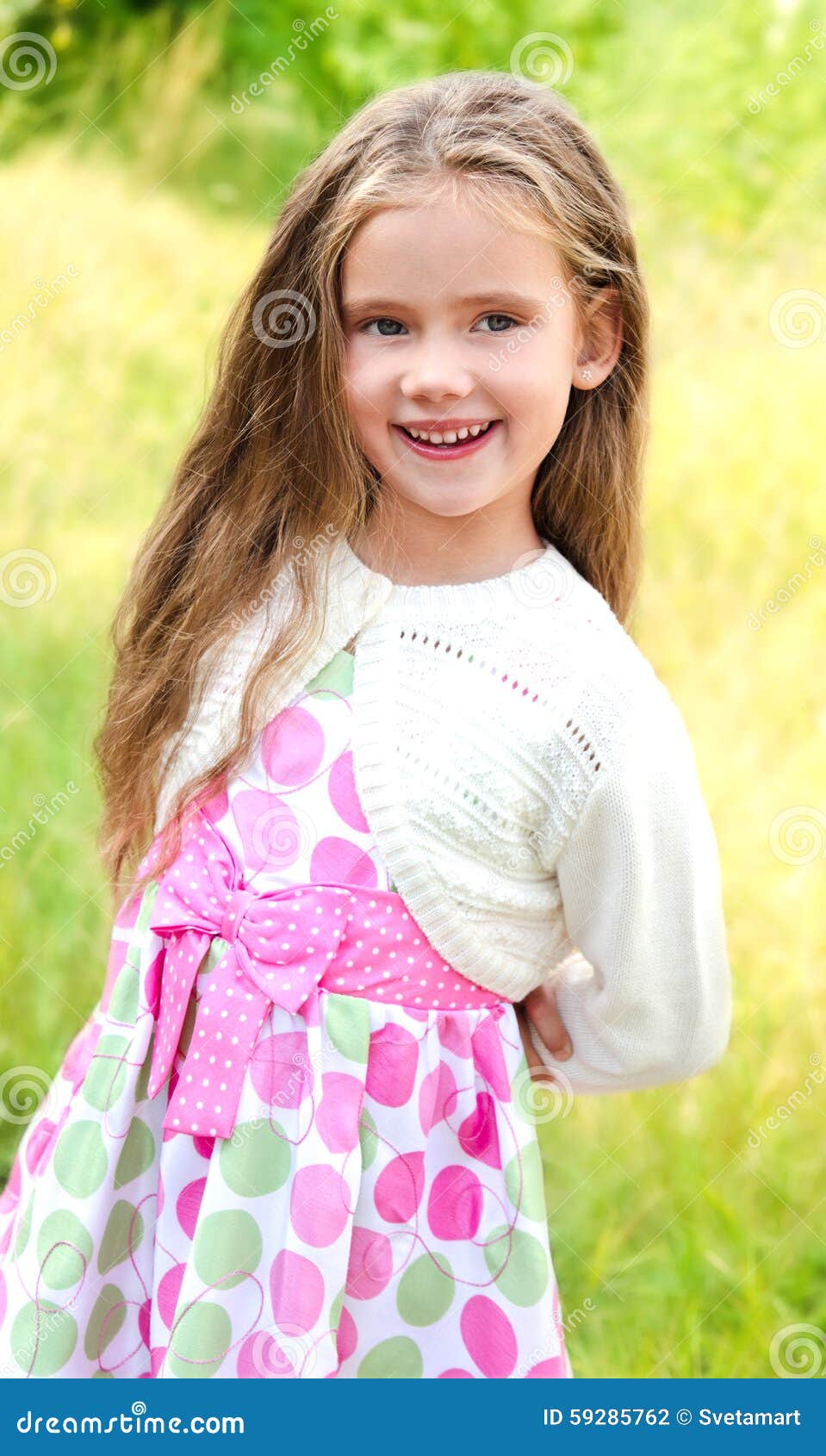 Portrait of Smiling Cute Little Girl Stock Photo - Image of beauty ...