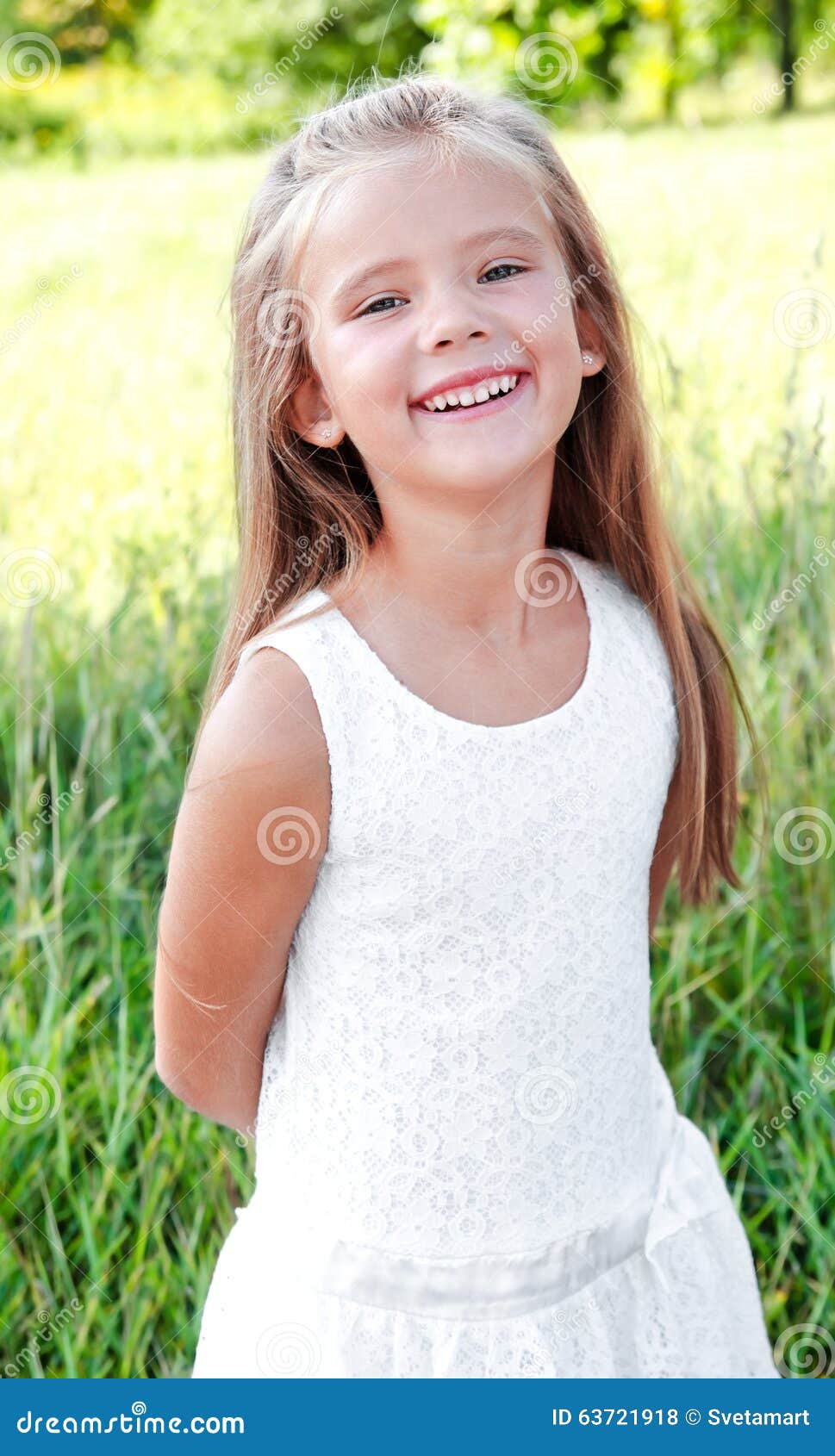 Portrait of Smiling Cute Little Girl Stock Photo - Image of childhood ...