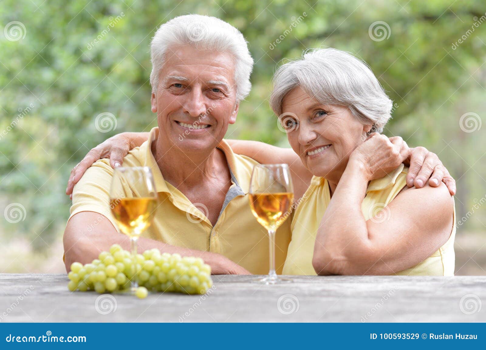 Elderly Couple Drinking Wine Stock Image Image of daytime, older