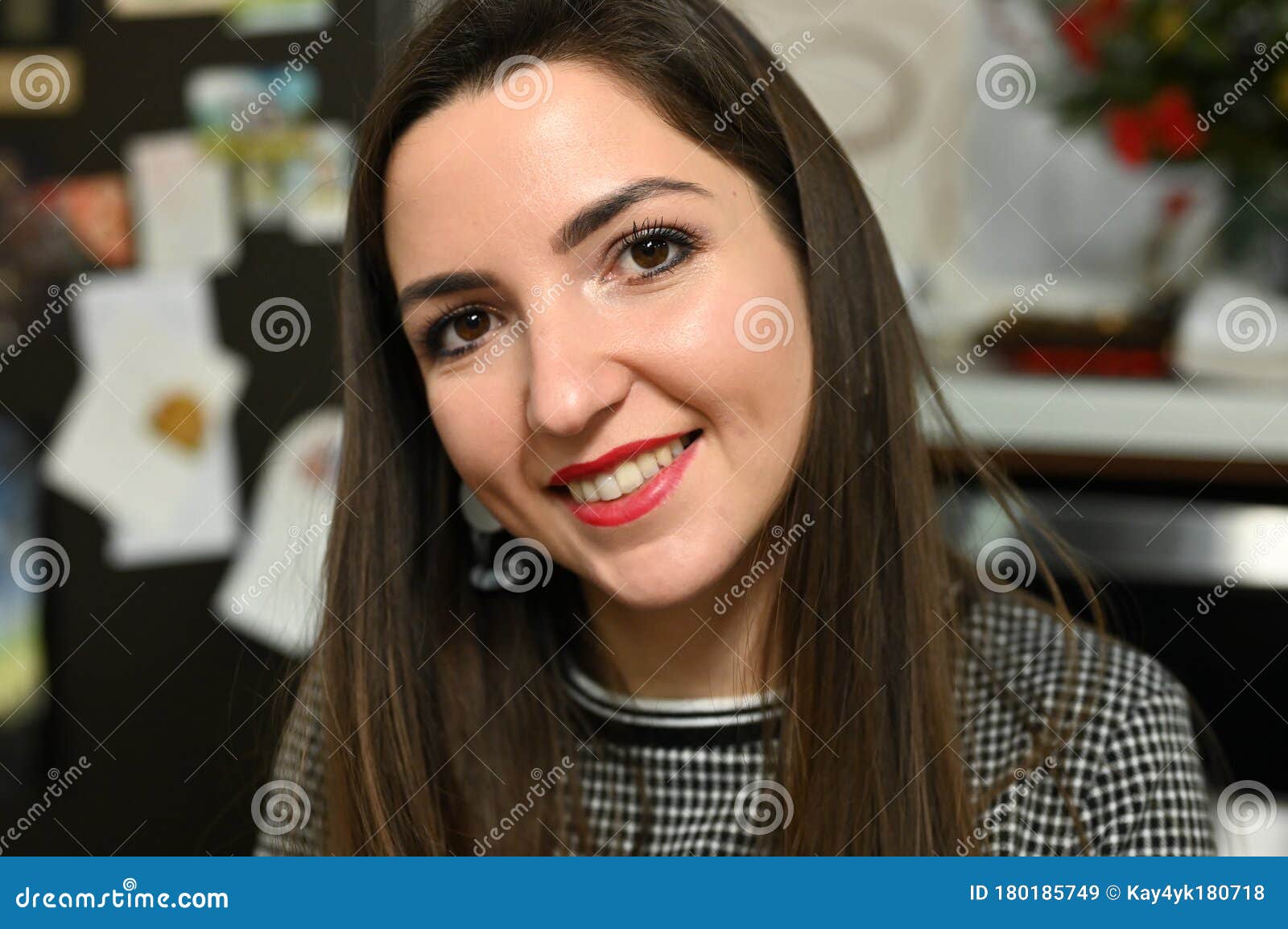 portrait of a smiling girl at home