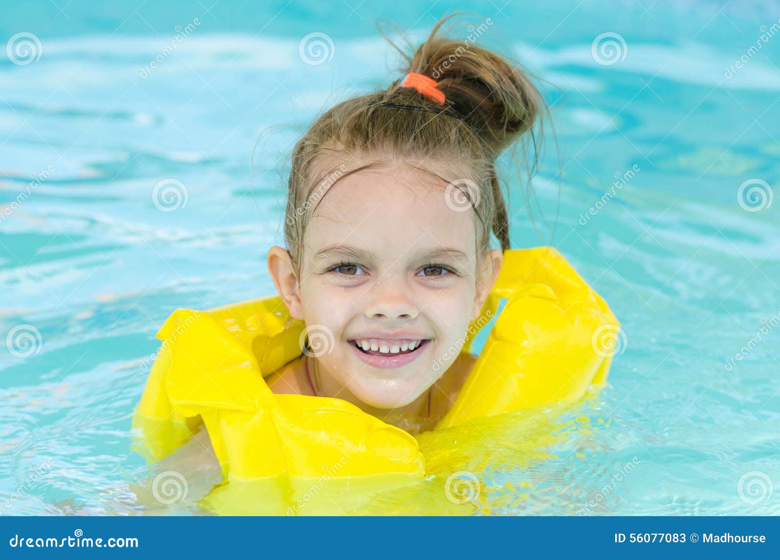 Portrait of Smiling Girl in a Swimming Pool Stock Image - Image of baby ...