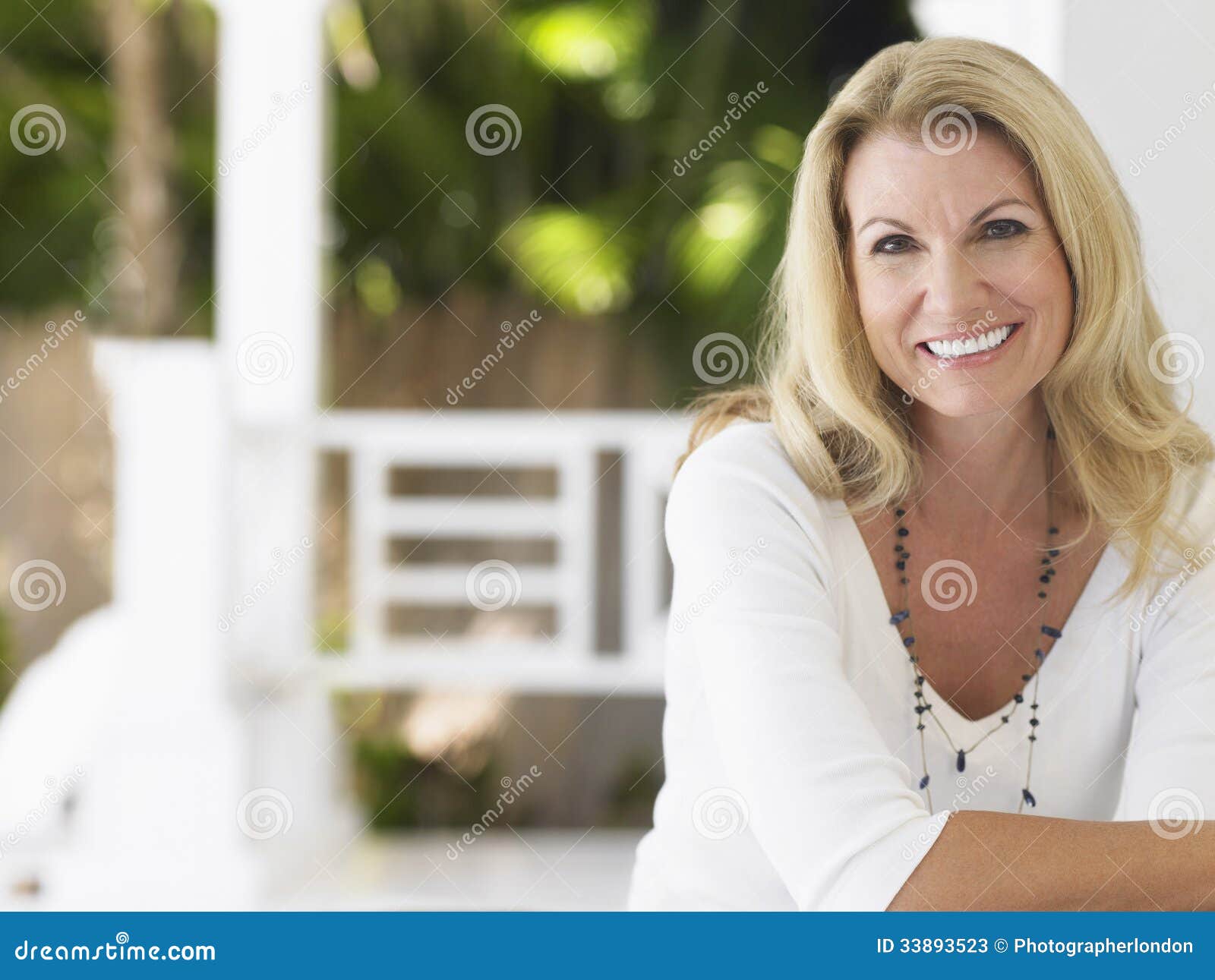 portrait of smiling middle aged woman