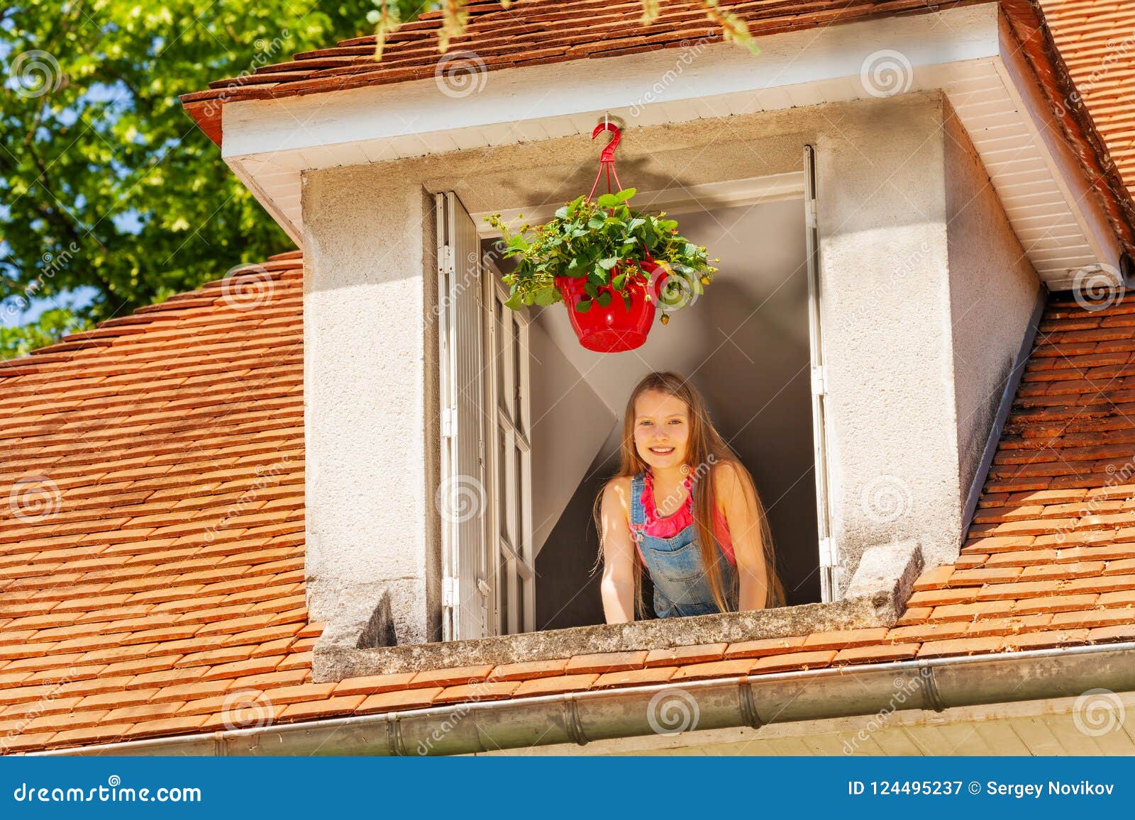 Smiling Girl Enjoying Morning In The Open Window Stock Image - Image of ... Open Window At Morning
