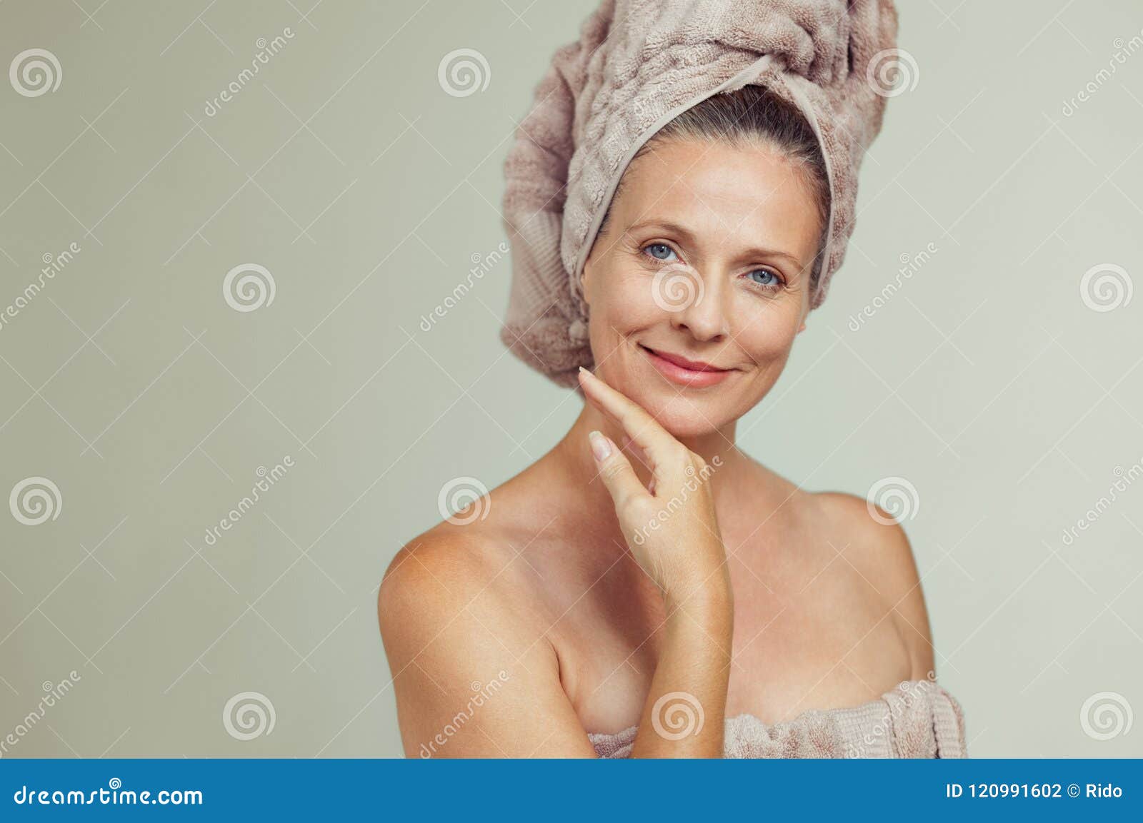 Beautiful Mature Woman In Towel Stock Photo Image Of Skin