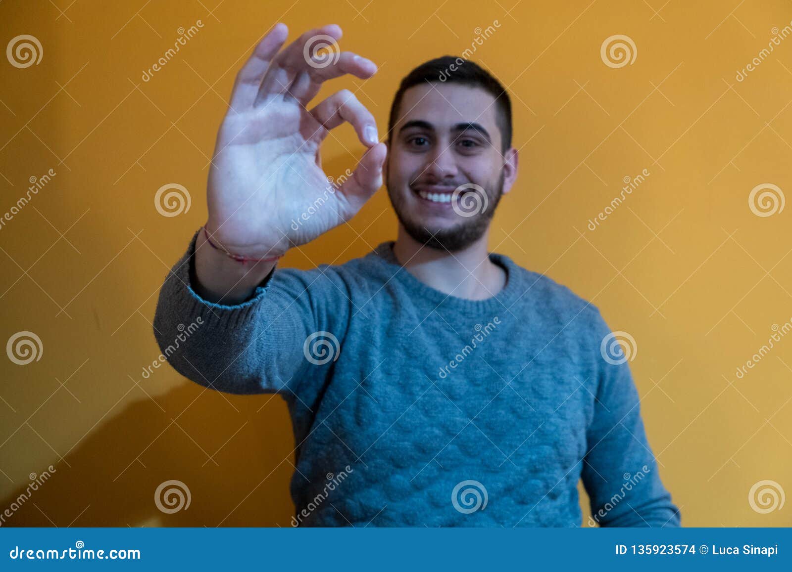 Man Who Expresses His Feelings through the Body Stock Photo - Image of ...