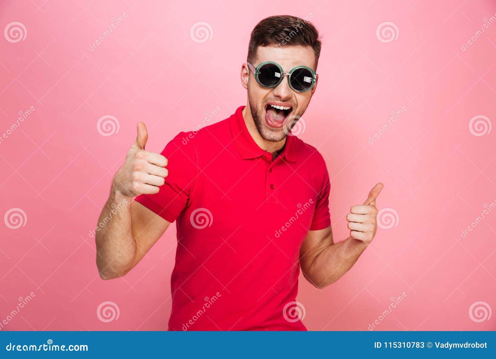 Portrait of a Smiling Young Man in Sunglasses Stock Image - Image of ...