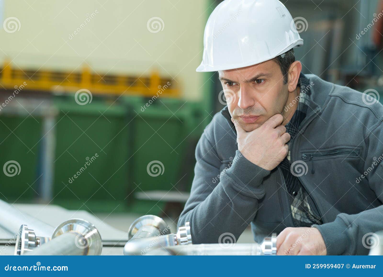 Portrait Stressed Engineer at Work Stock Image Image of worried