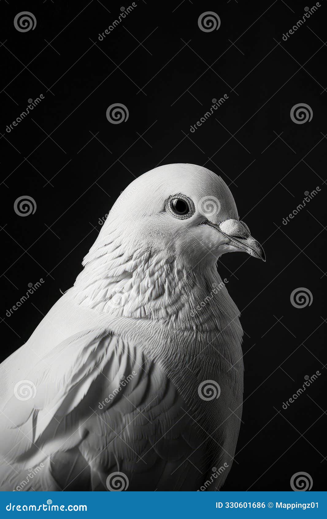 Portrait Studio Photograph of Dove Black and White Stock Illustration ...