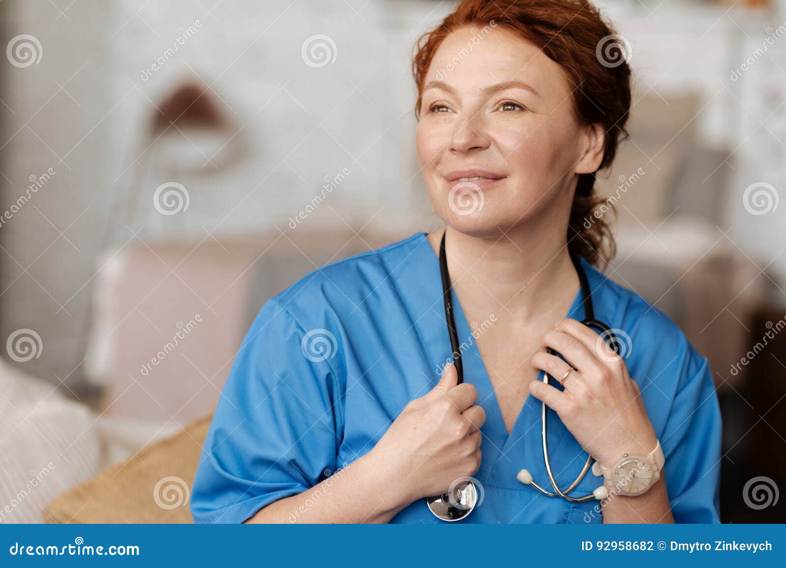Portrait of Stunning Professional Qualified Nurse Stock Photo - Image
