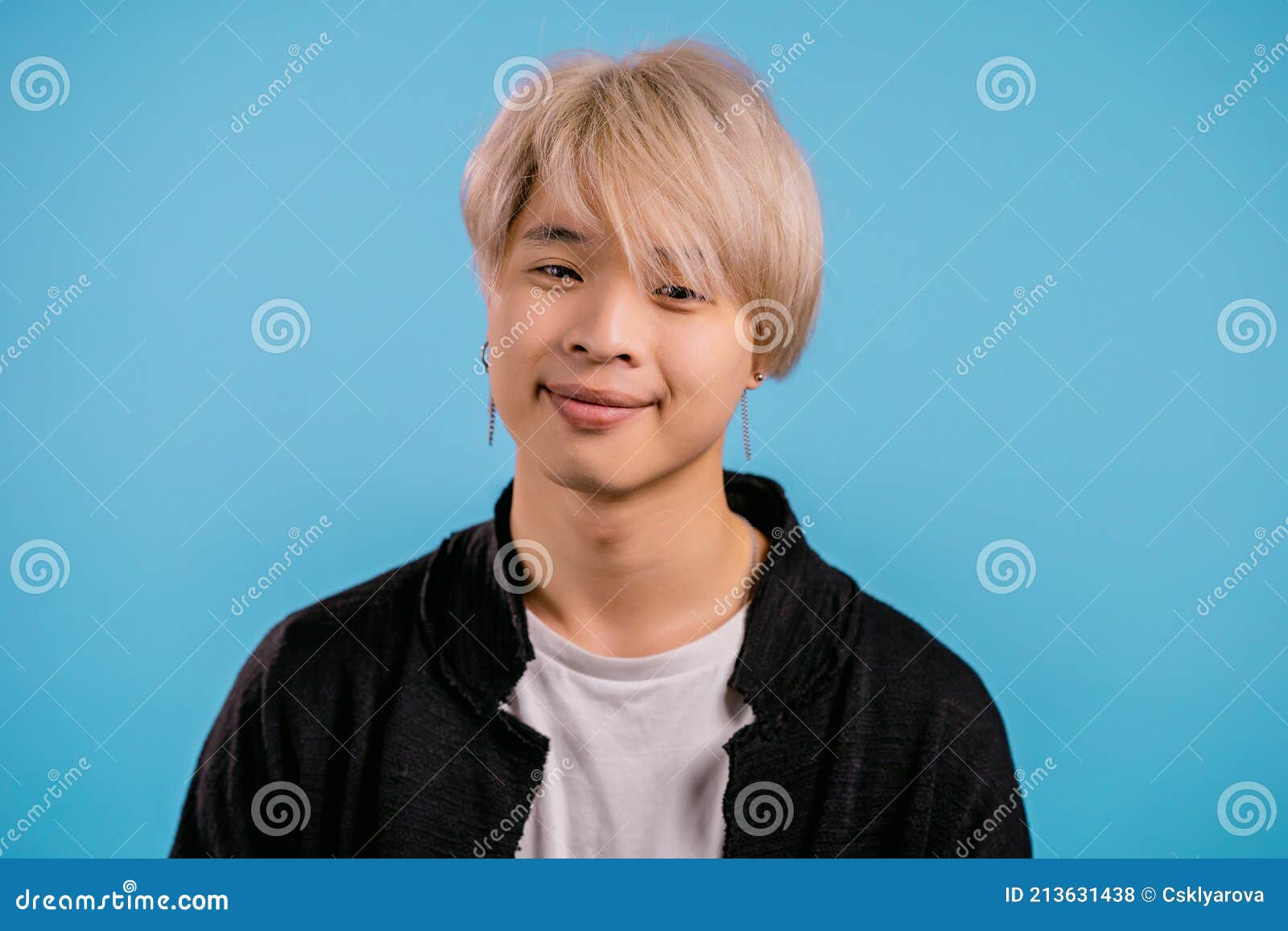 Portrait of Stylish Korean Man Looking To Camera. Asian Guy with Dyed Blonde Hairstyle in Studio on Bright Blue Stock Photo - Image of welcome, success: 213631438 Portrait of Stylish Korean Man Looking To Camera. Asian Guy with Dyed Blonde Hairstyle in Studio on Bright Blue Stock Photo - Image of welcome, success: 213631438