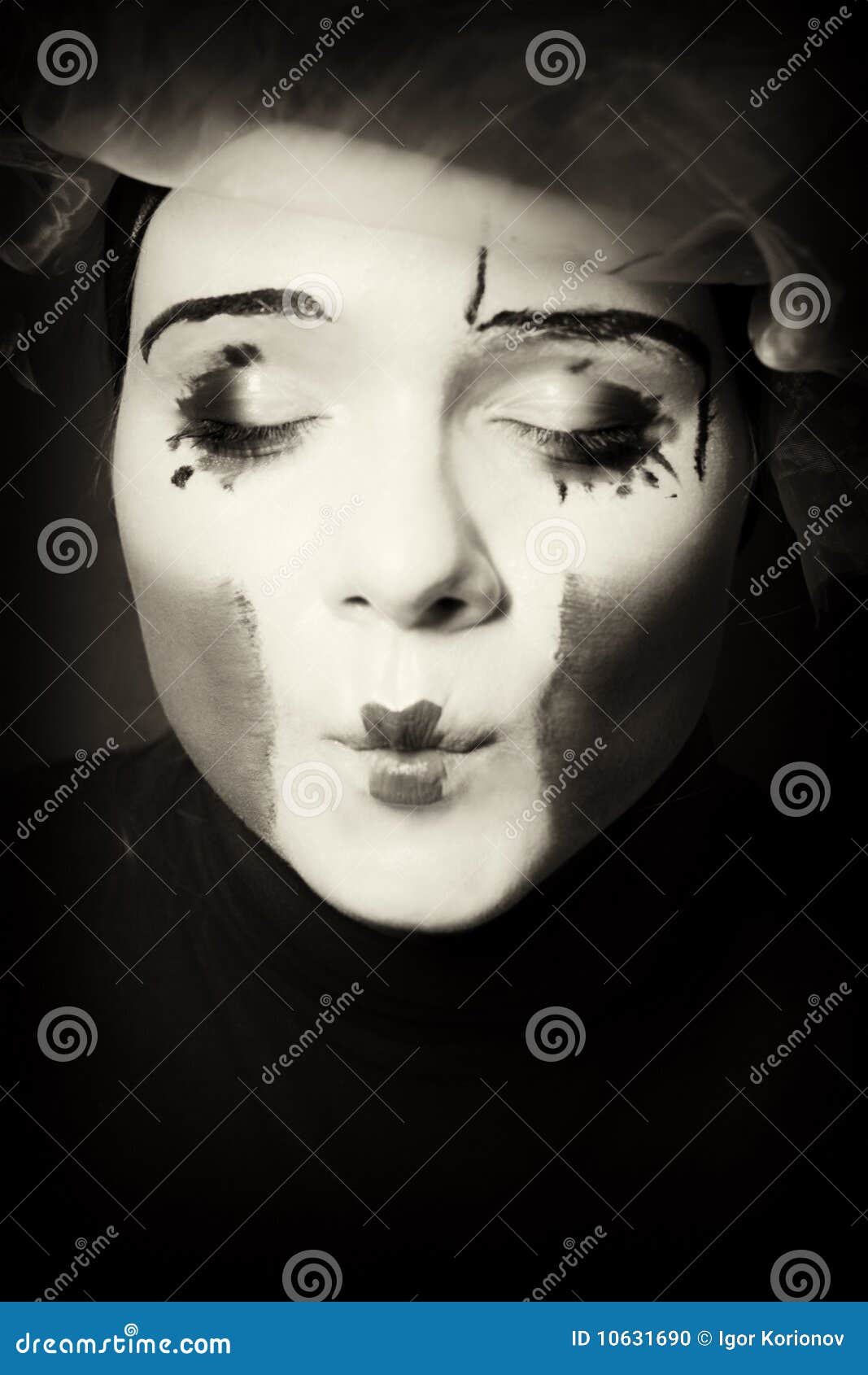 Portrait of the Surprise Mime Stock Photo - Image of actress, clown ...