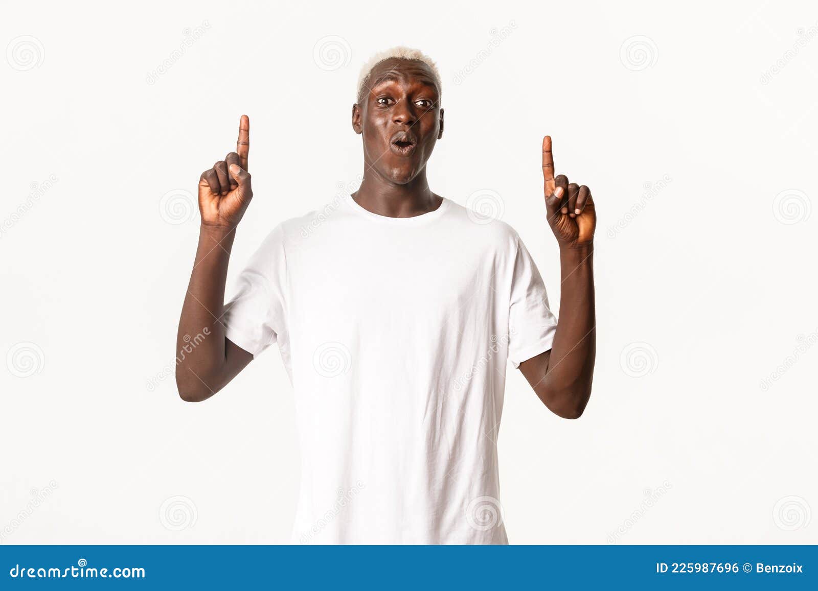 Portrait of Surprised and Fascinated African-american Blond Guy, Say ...