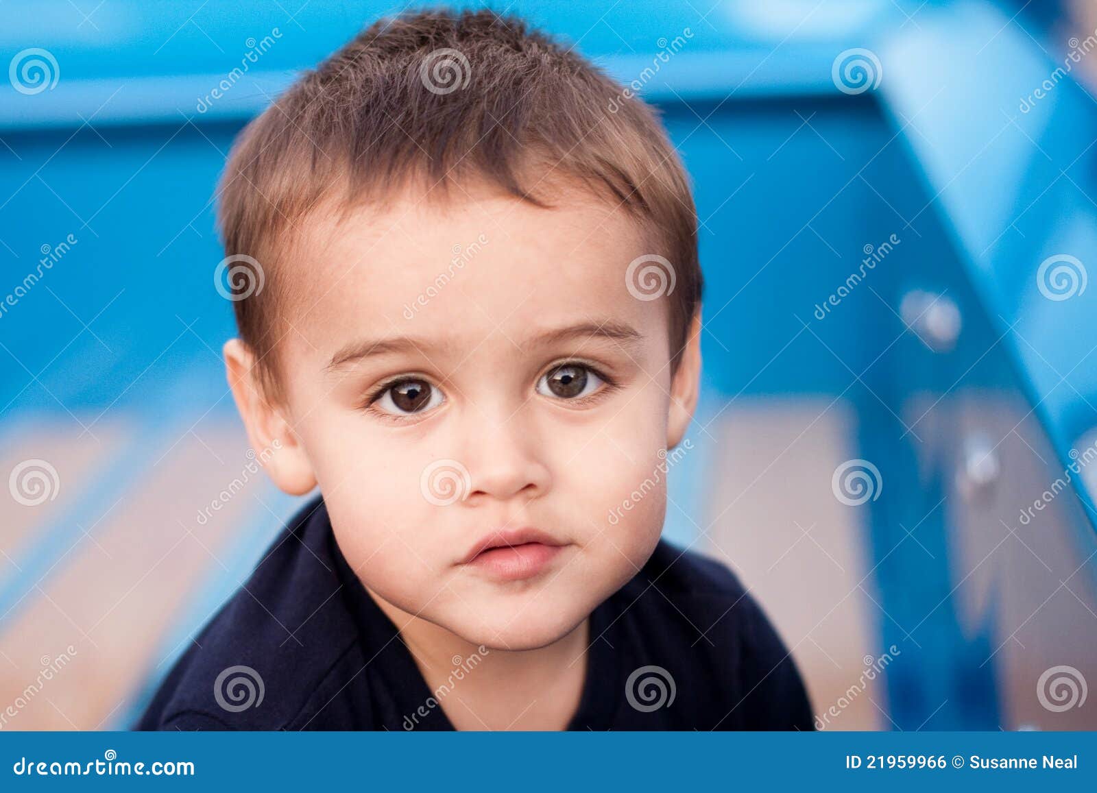 Portrait Of Sweet Toddler Boy Stock Photo Image Of Blue