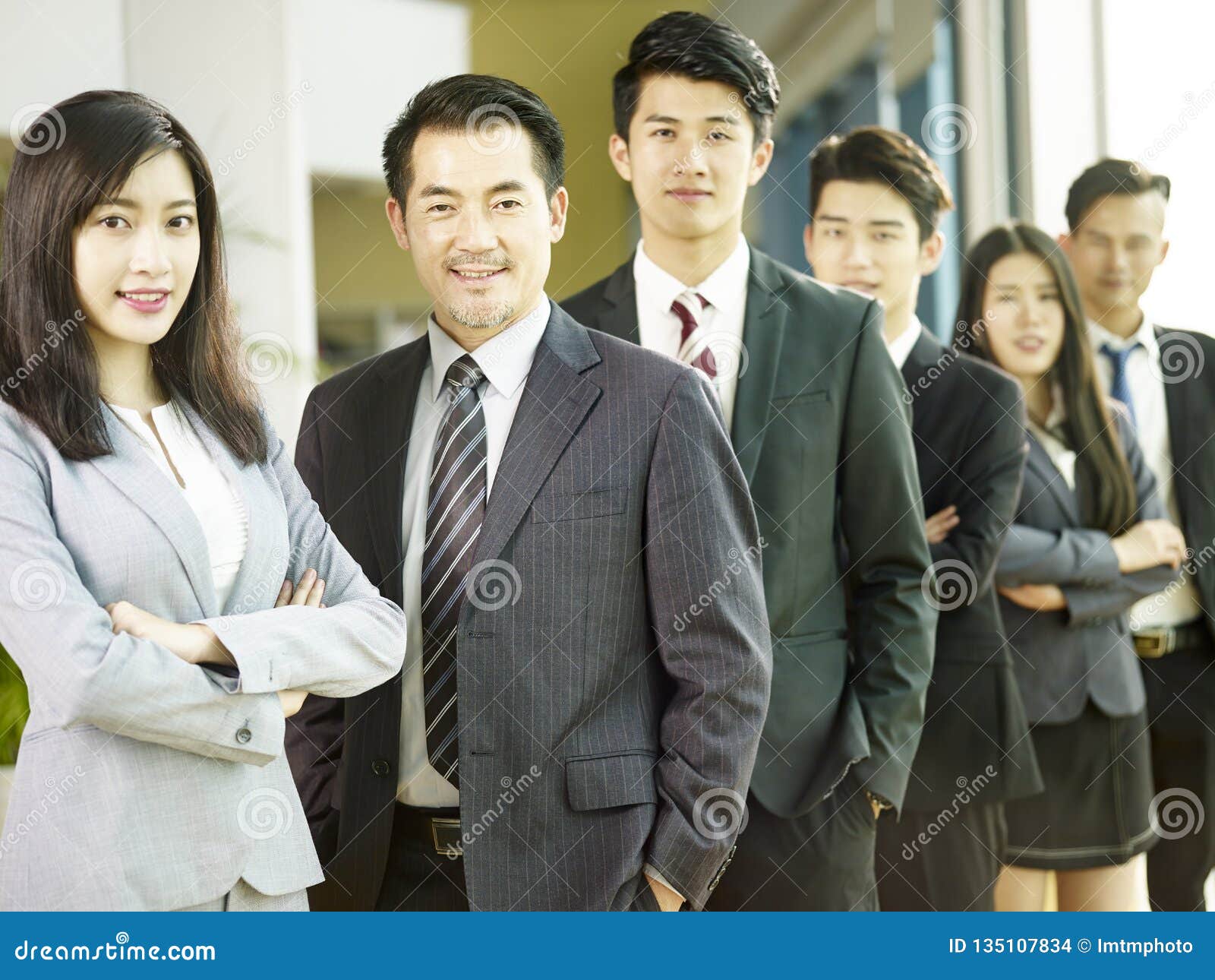 Portrait of Team of Asian Business People Stock Photo - Image of ...