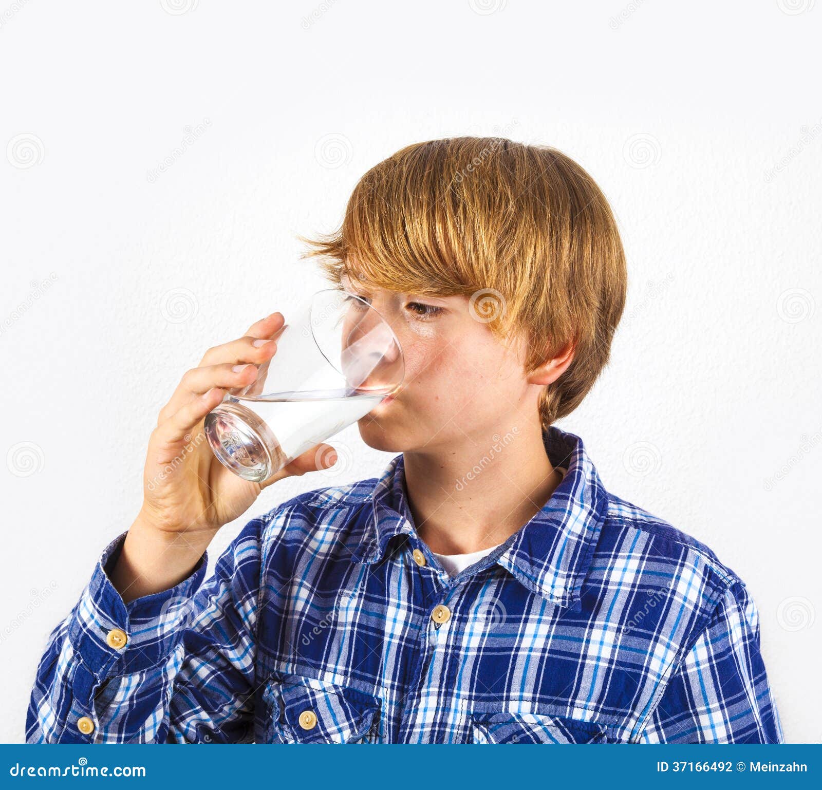 teen drinking water